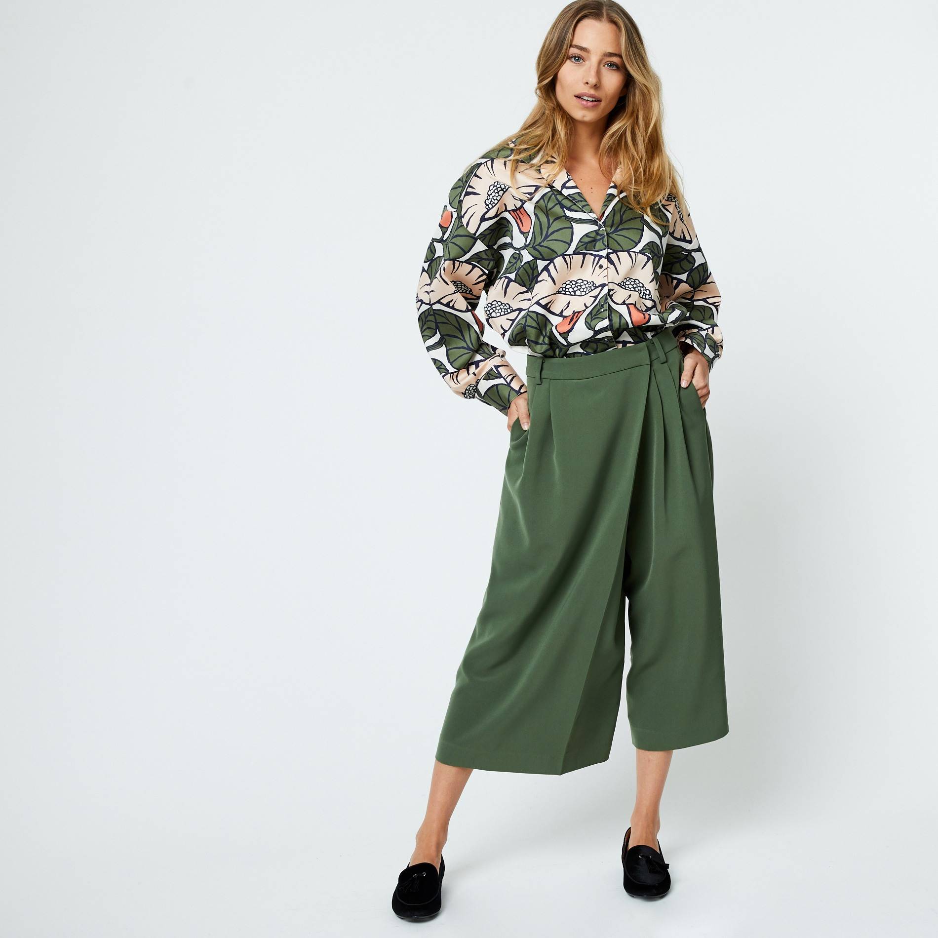 Jupe culotte, Kaki, large image number 0