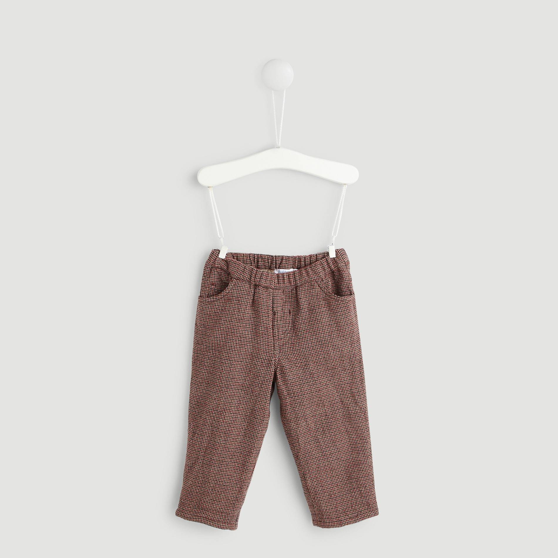 Pantalon fantaisie doublé en coton, Bordeaux, large image number 0