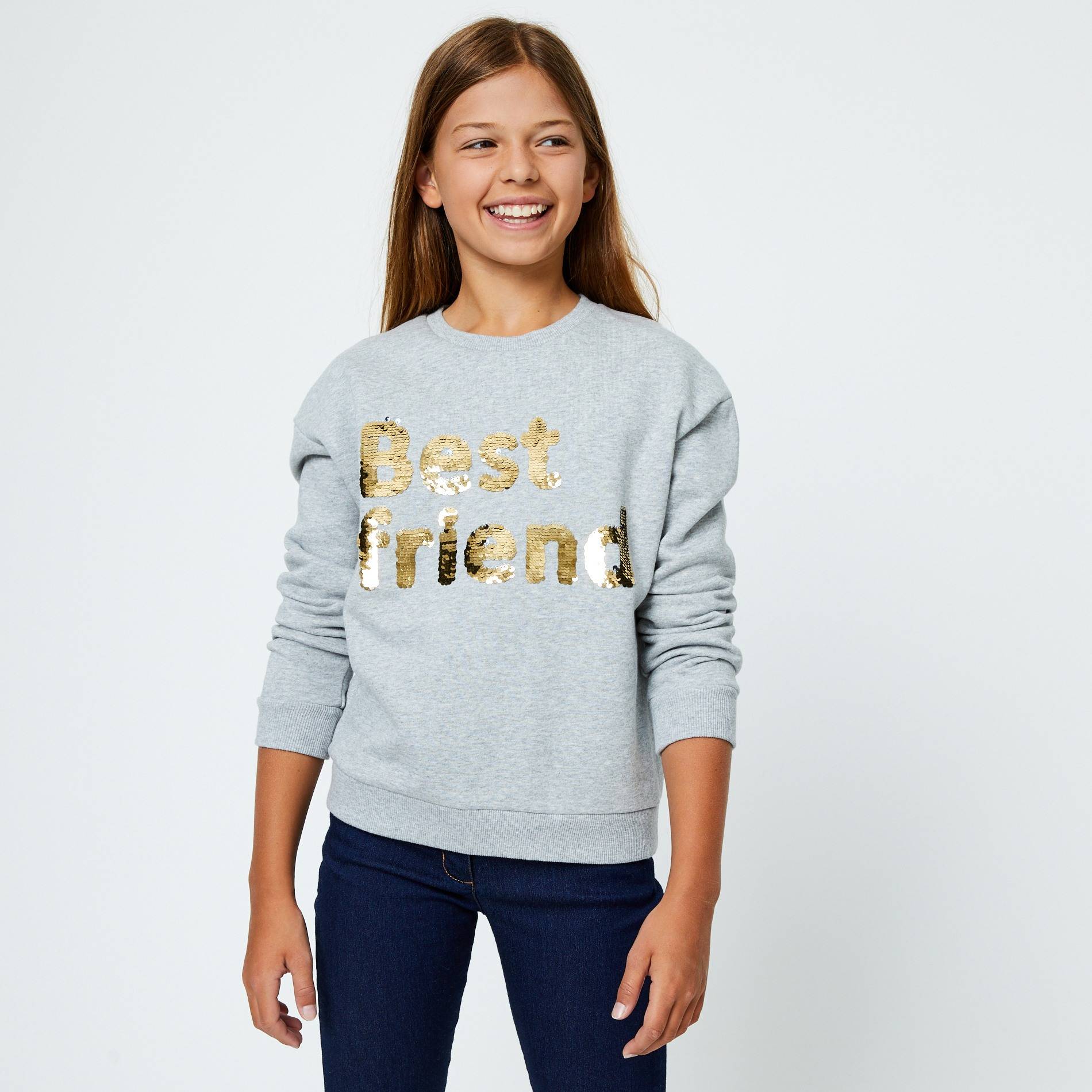 Sweat sequins magiques, Gris moyen, large image number 0