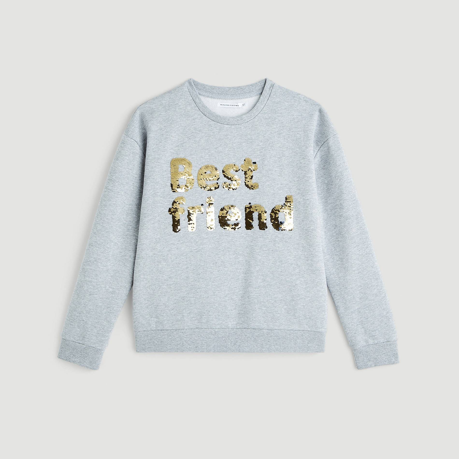 Sweat sequins magiques, Gris moyen, large image number 1.0