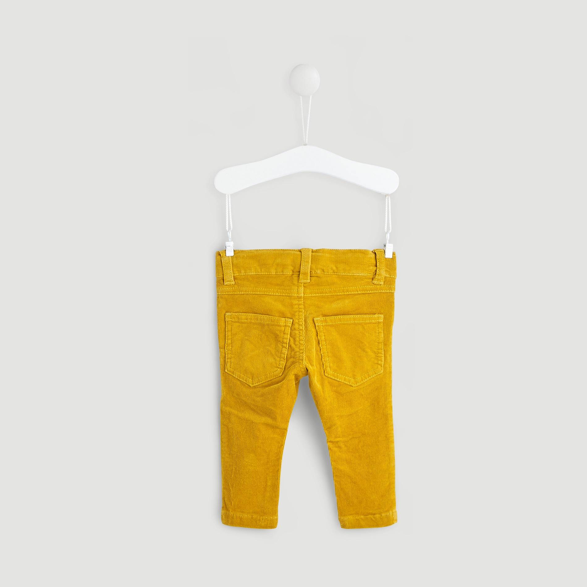 Pantalon velours milleraies coupe ajustée, Ocre, large image number 1.0