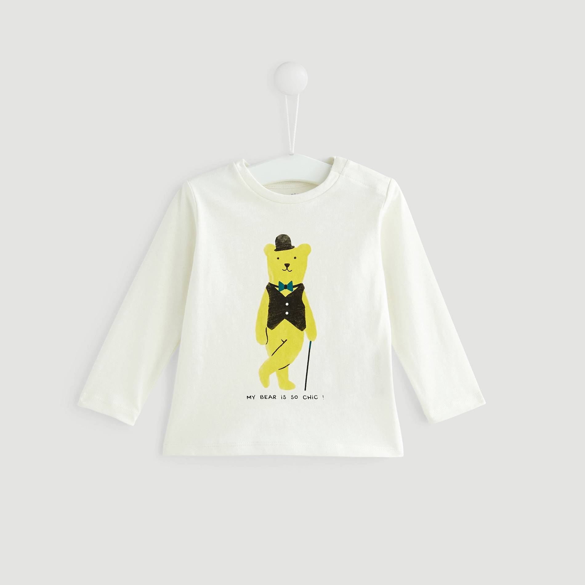 T-shirt manches longues imprimé, Ecru, large image number 0