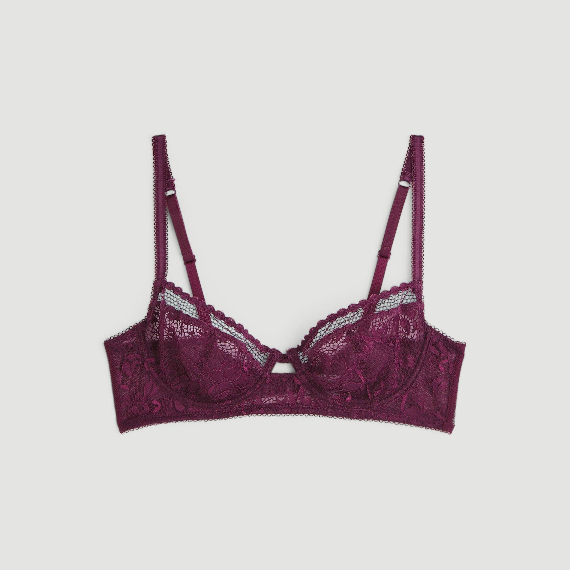 Soutien-gorge corbeille avec dentelle, Prune, large image number 2