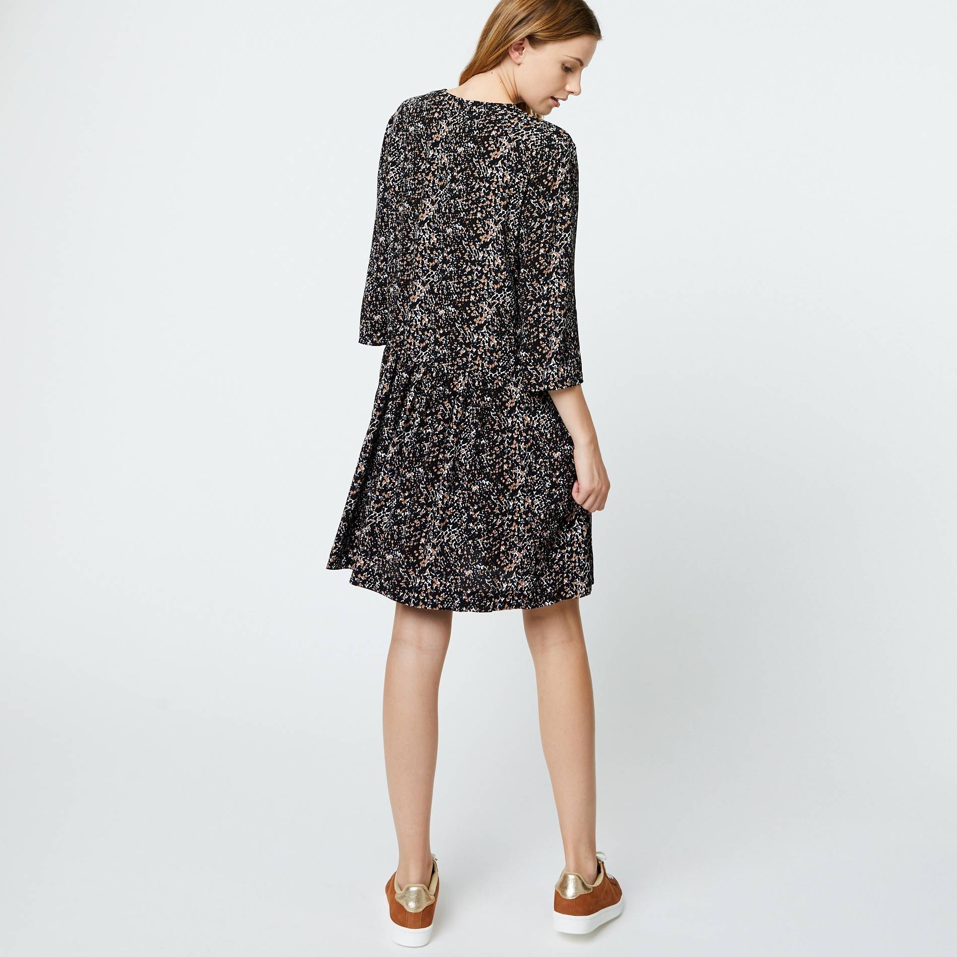 Robe imprimée, Noir, large image number 1