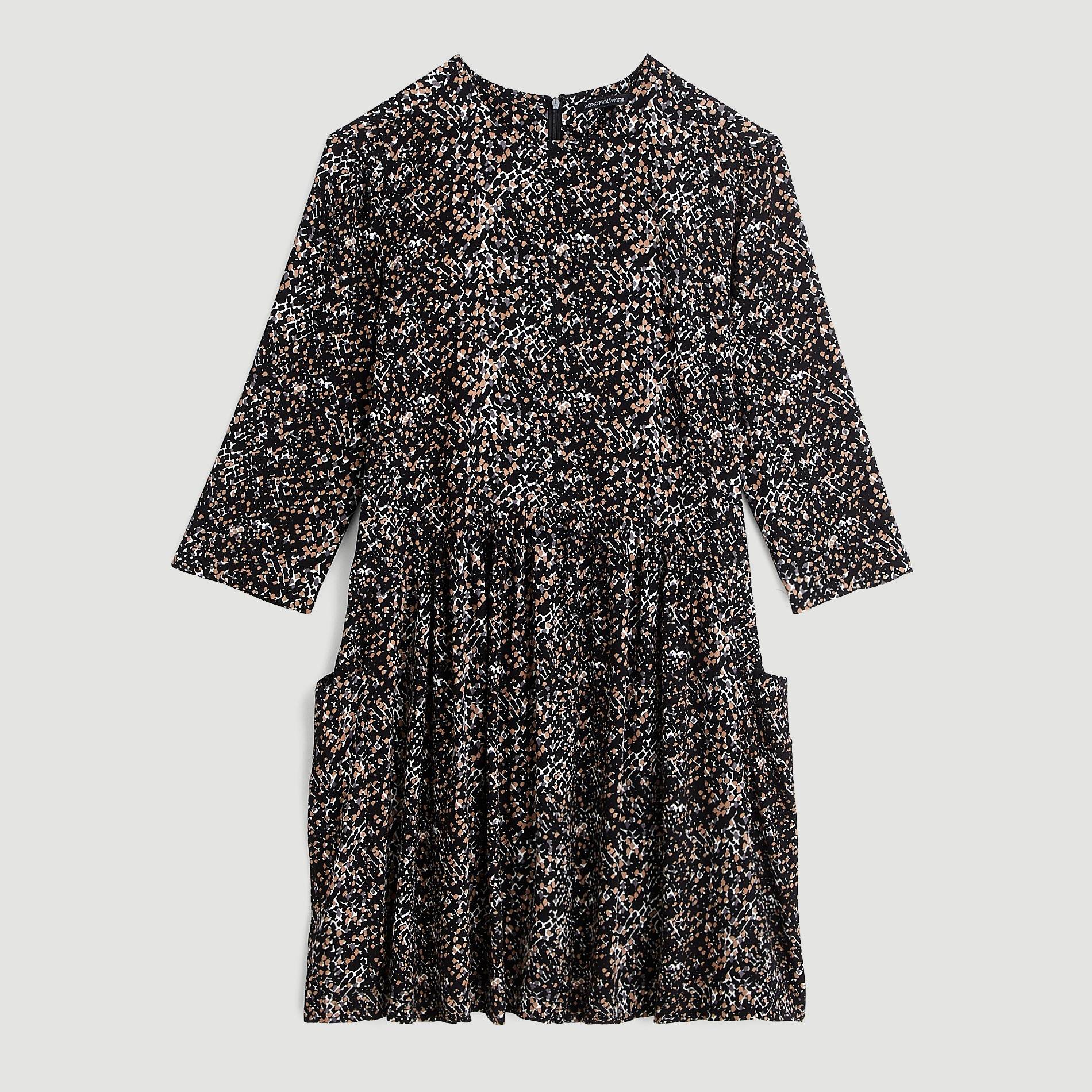 Robe imprimée, Noir, large image number 2