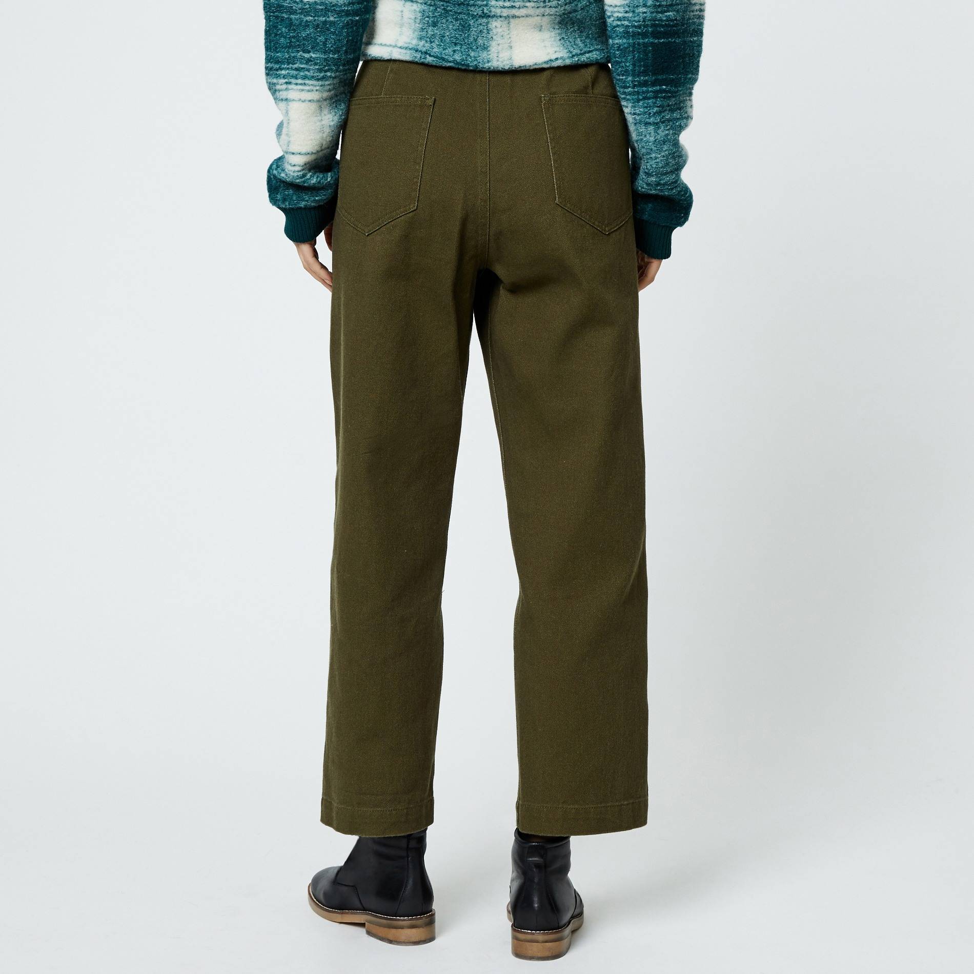 Pantalon slack basique coton, Kaki, large image number 1.0