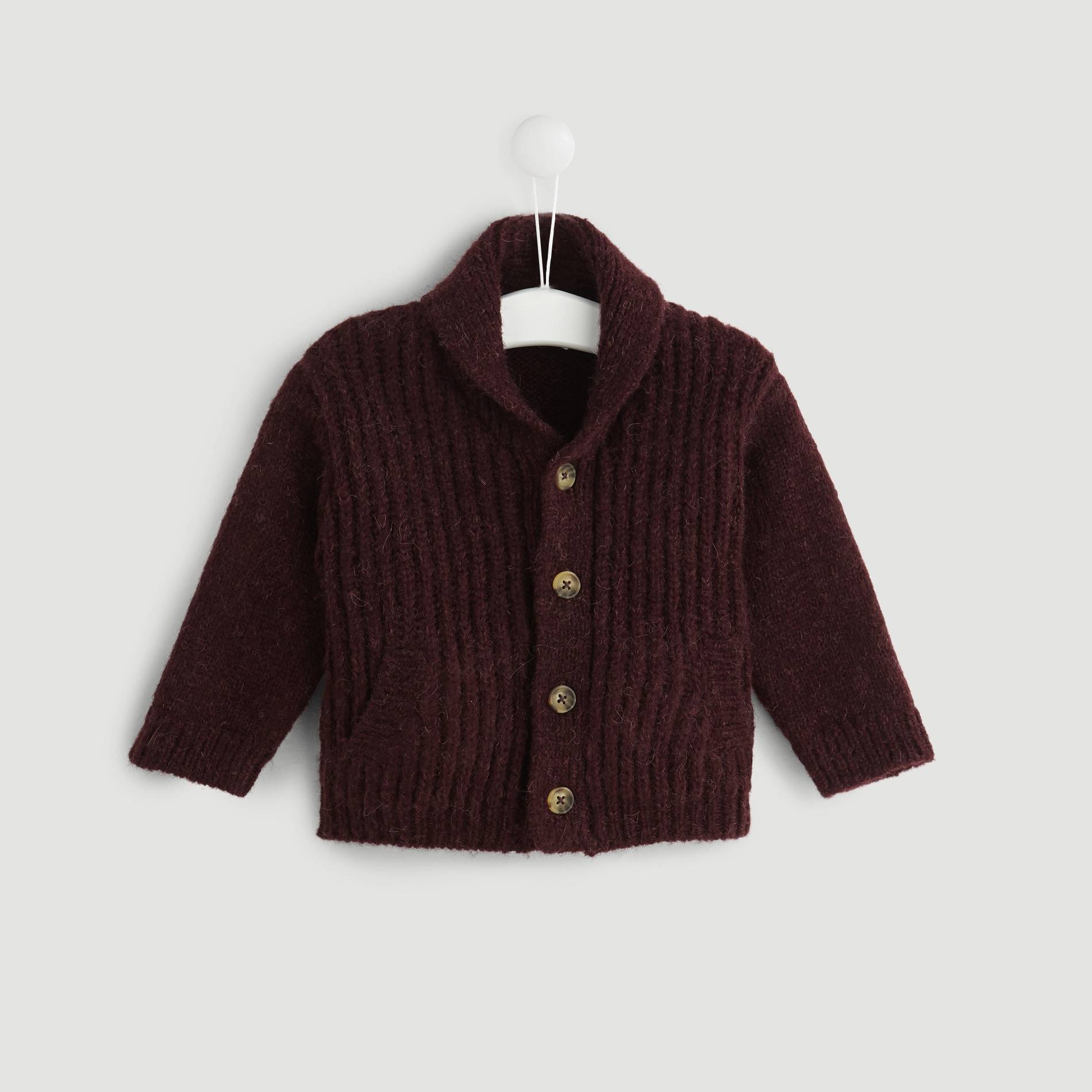 Cardigan chale, Chocolat, large image number 0.0