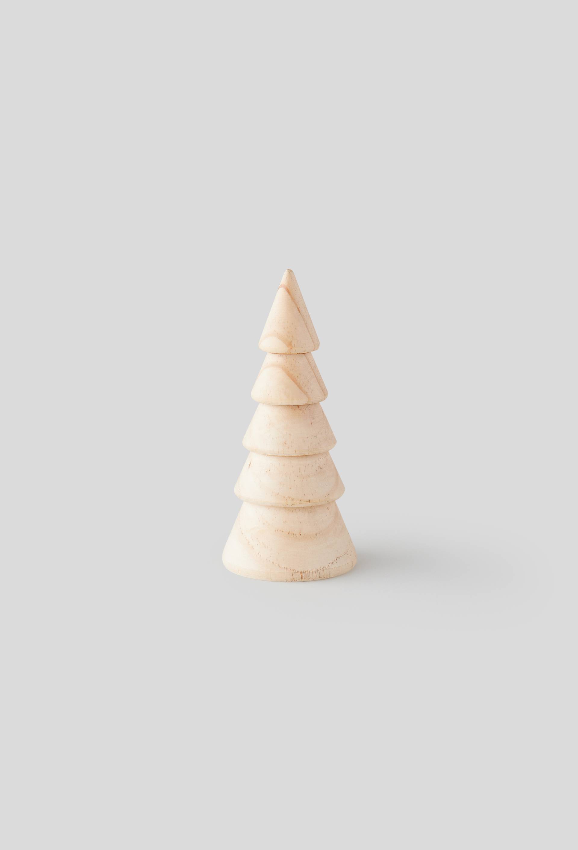 Mini sapin en bois blanc, Blanc, large image number 0
