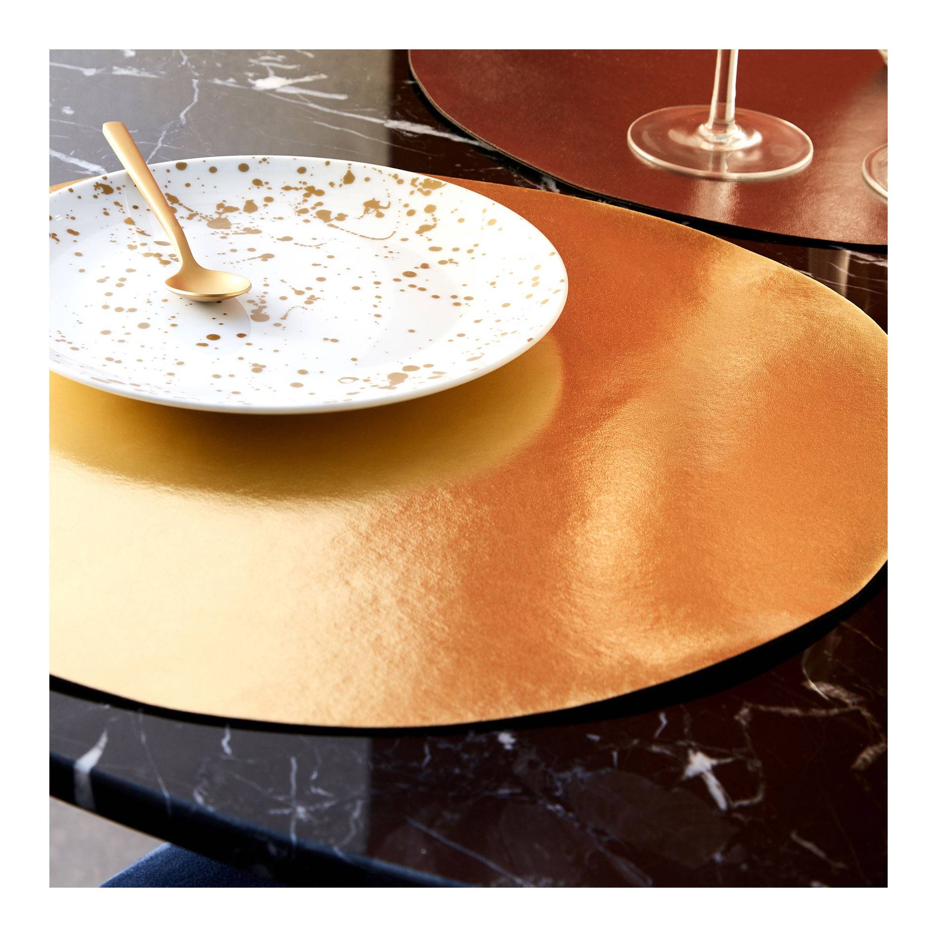 Set de table rond, en PVC, Moutarde, large image number 0.0