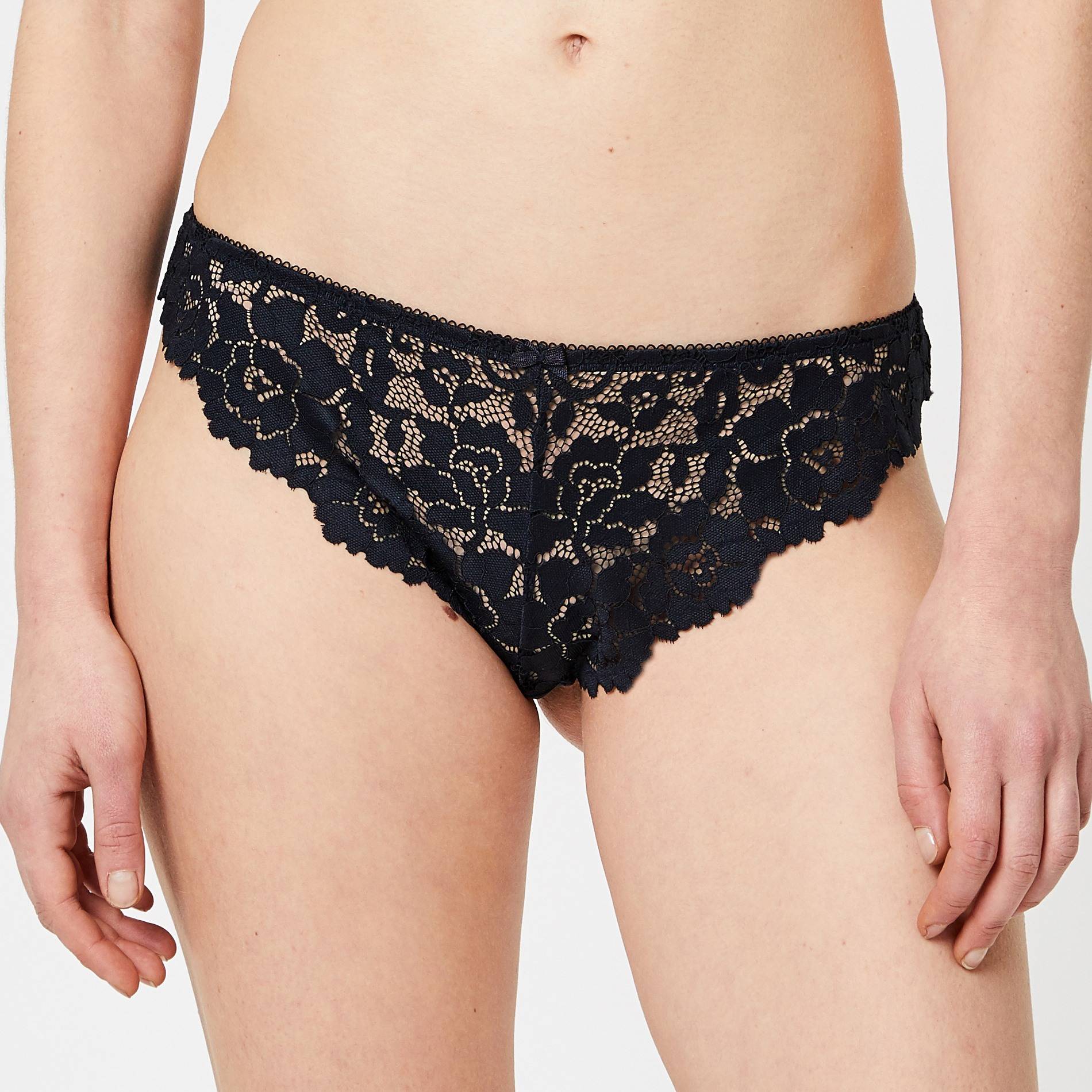 Tanga dentelle, Bleu marine, large image number 0