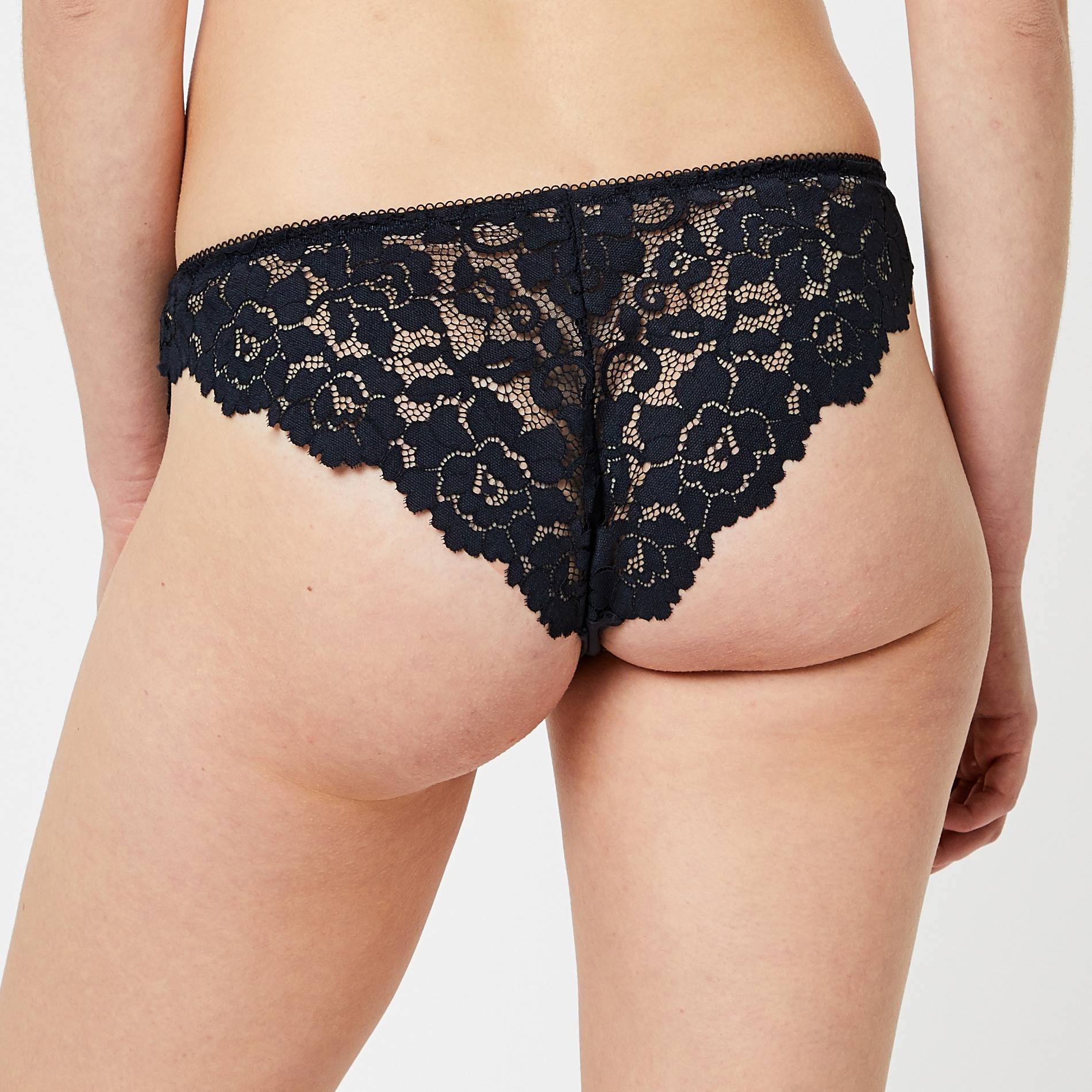 Tanga dentelle, Bleu marine, large image number 1.0