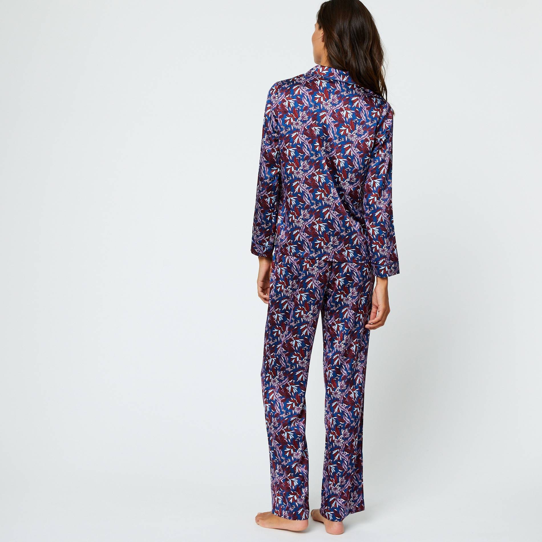 Pyjama imprimé feuilles, Prune, large image number 1