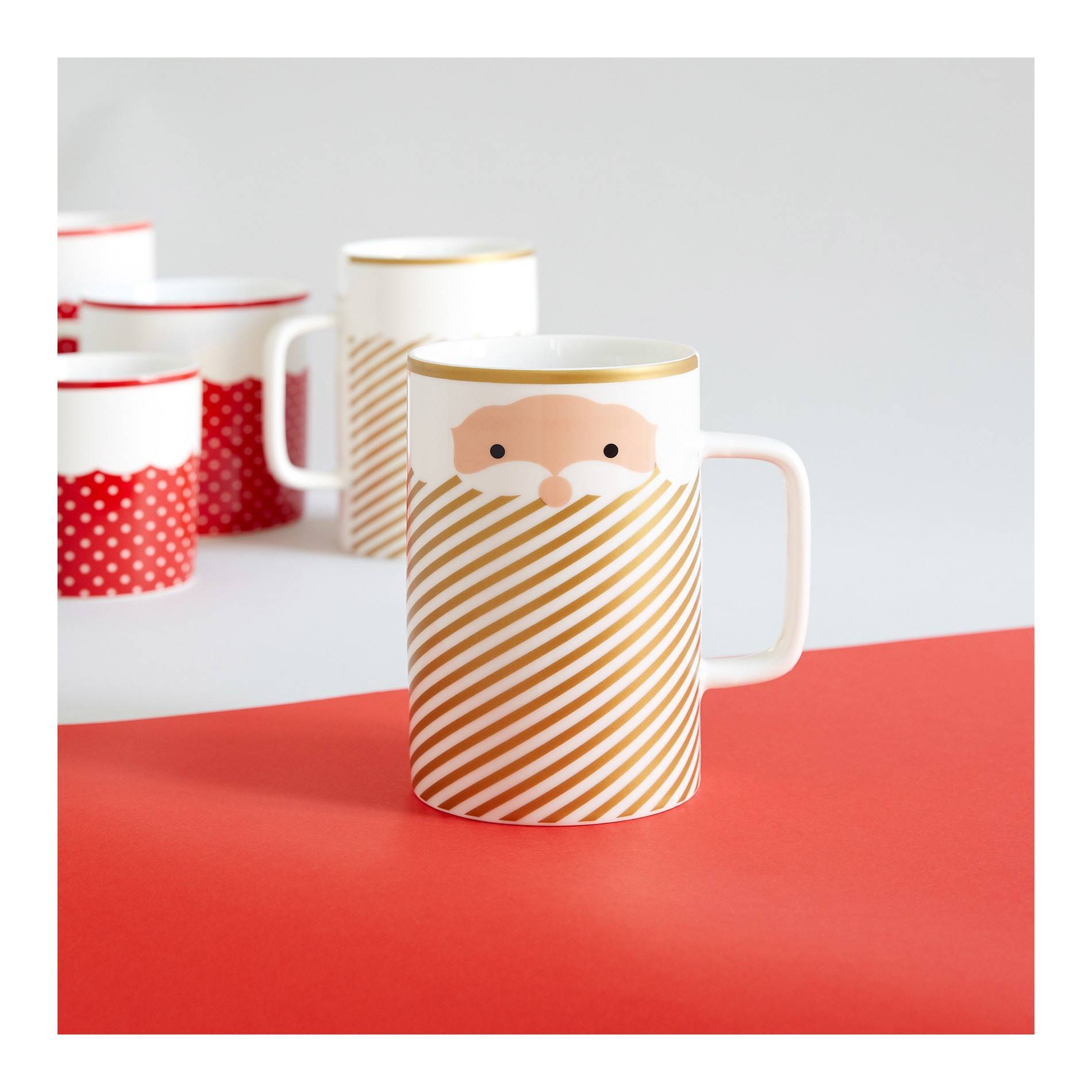 Mug long père Noël doré, Ocre, large image number 0