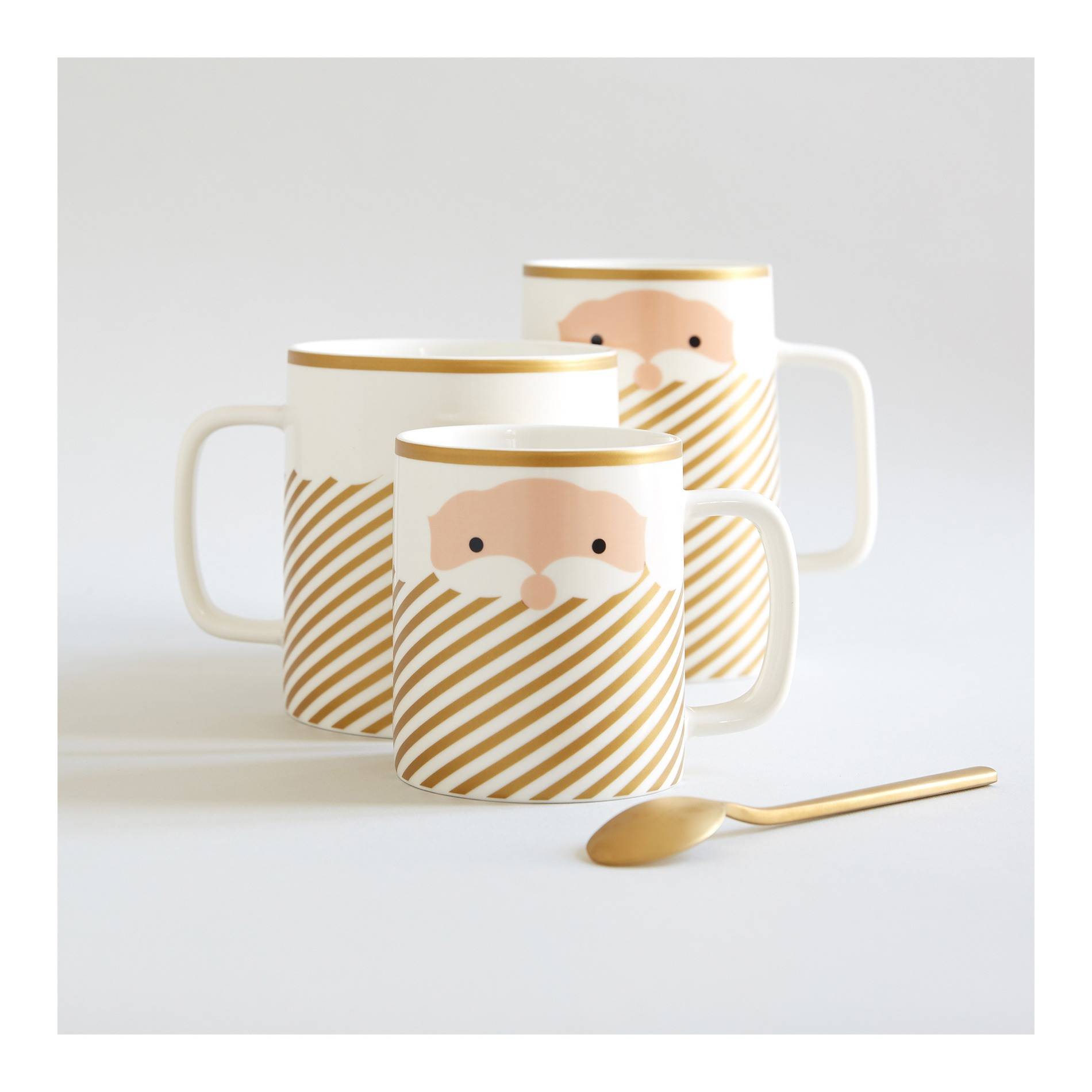 Mug long père Noël doré, Ocre, large image number 2