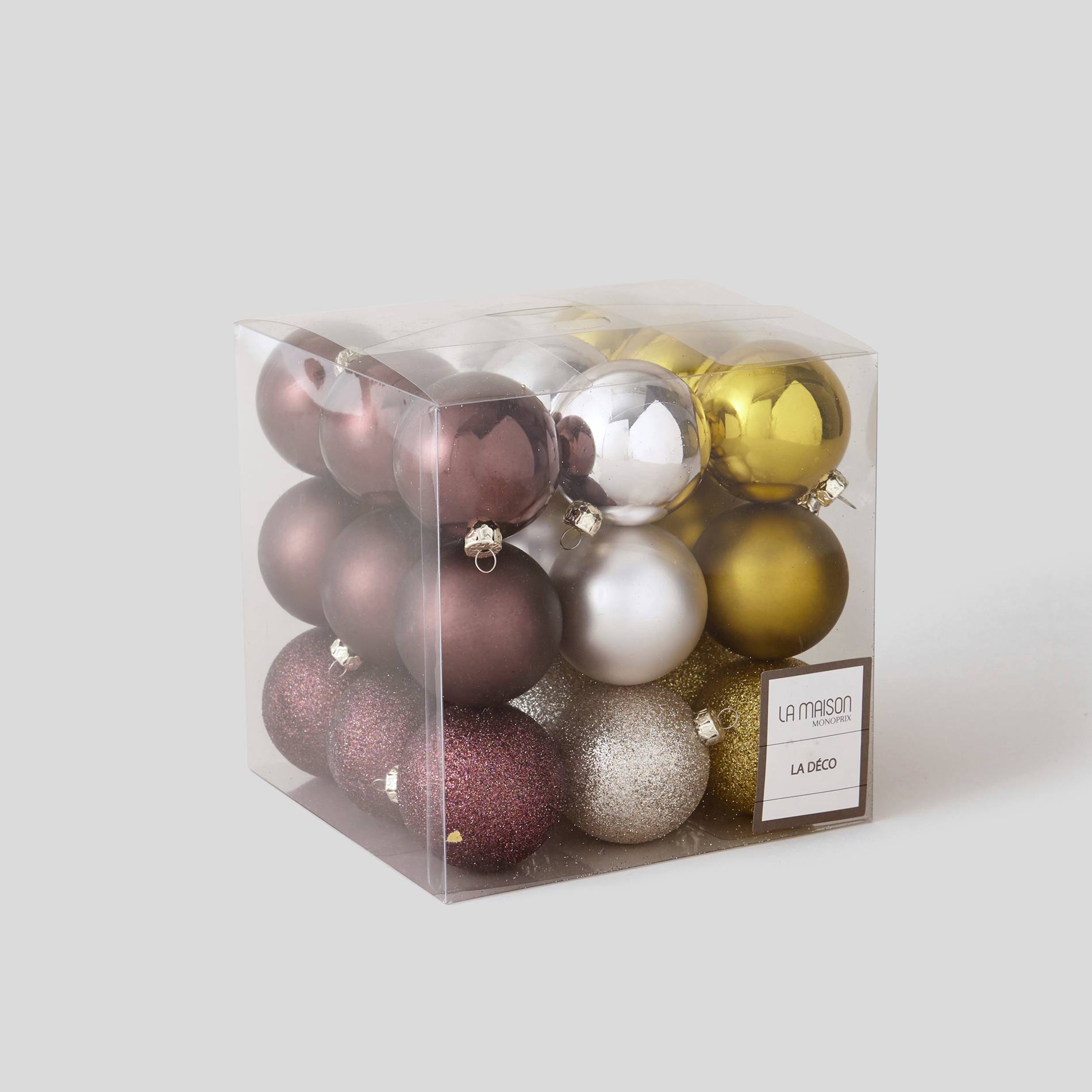 Boîte de 27 boules en plastique, S/M, Blanc, large image number 0