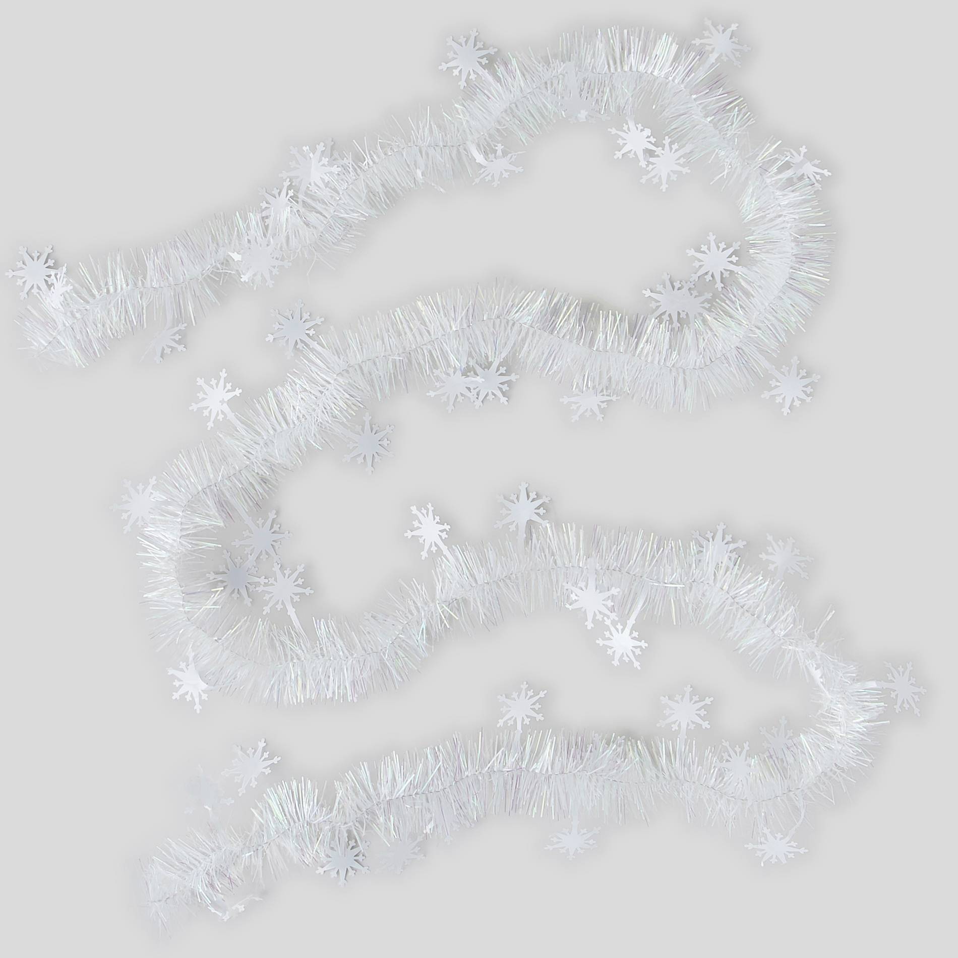 Guirlande étoiles et flocons, Blanc, large image number 0