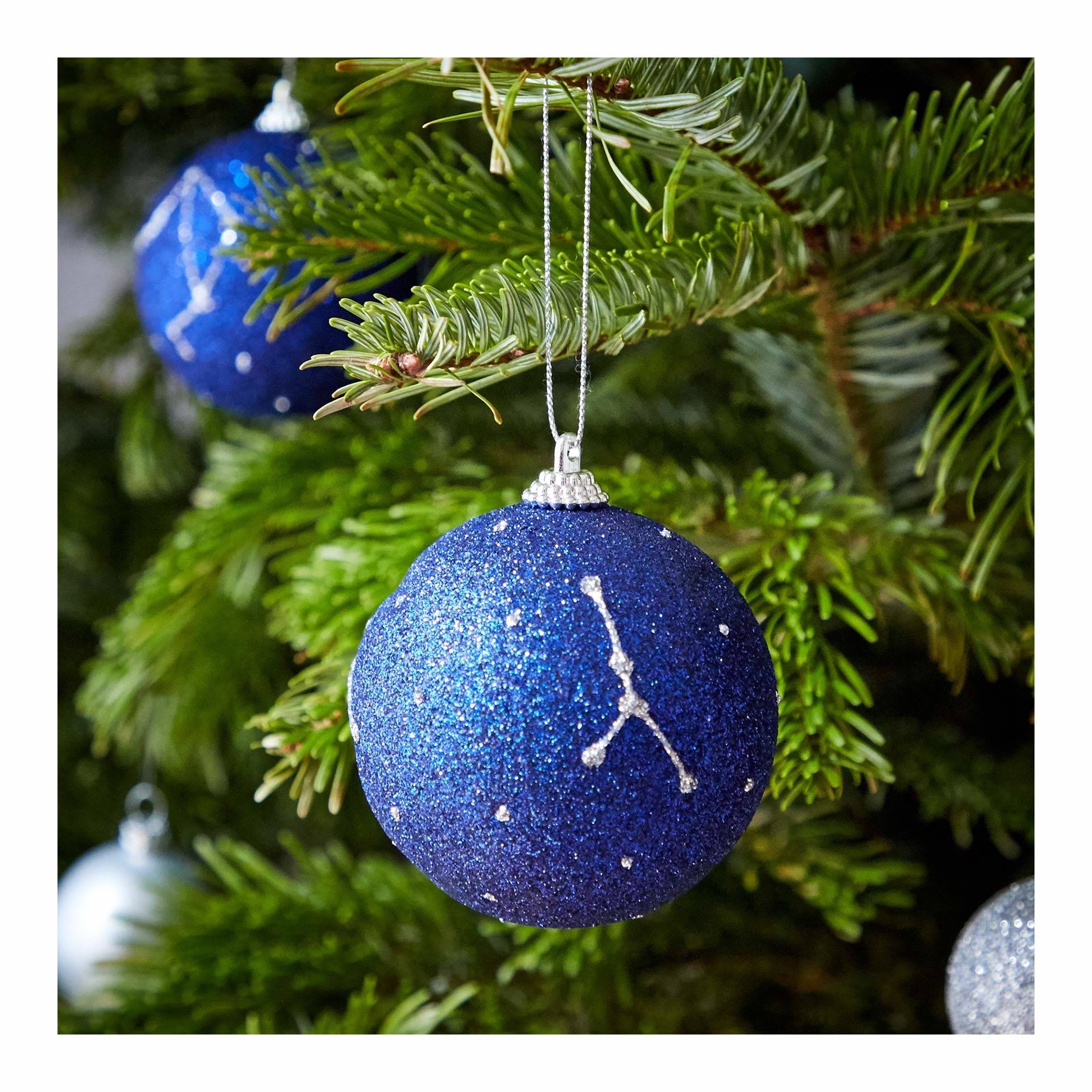 2 boules en plastique glitter, Bleu vif, large image number 0.0