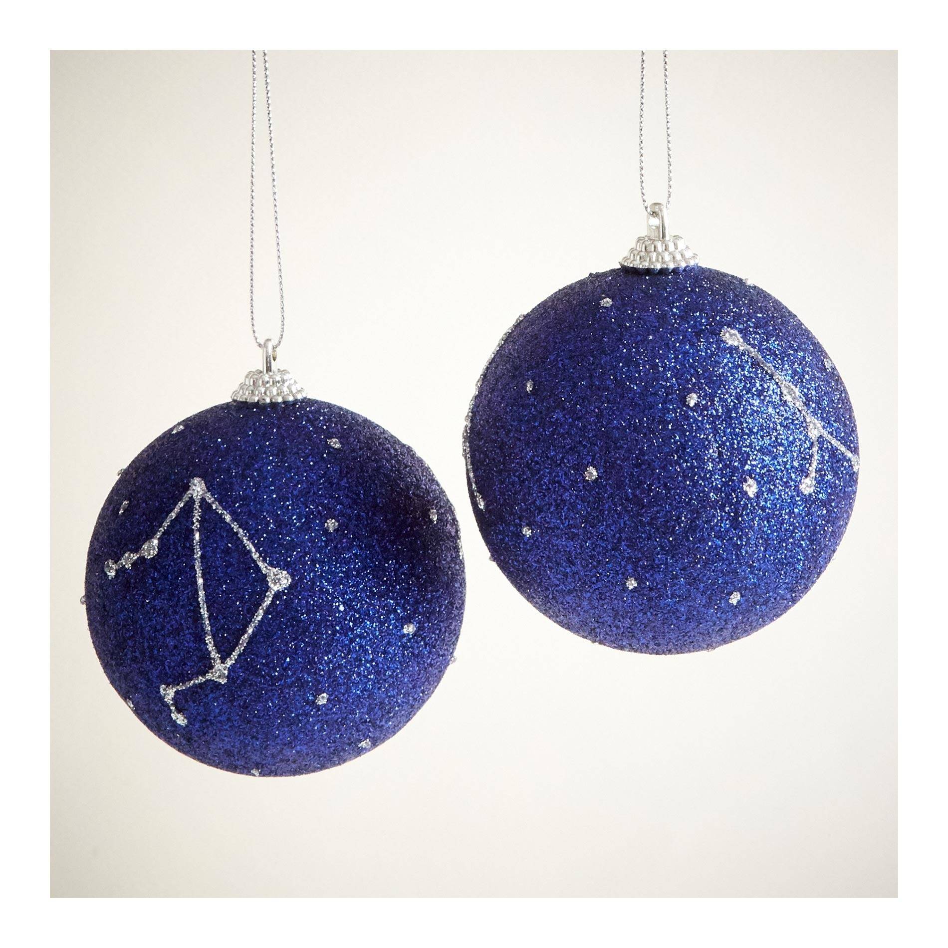 2 boules en plastique glitter, Bleu vif, large image number 1