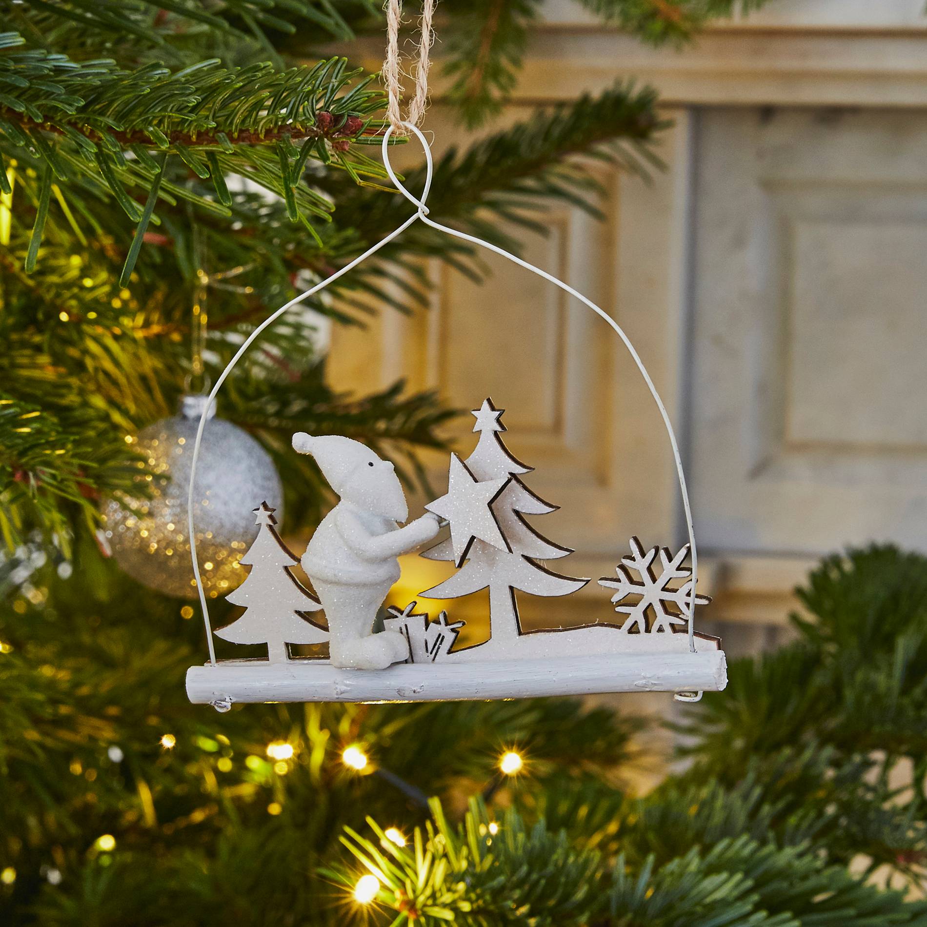 Ornement pour sapin Père Noël, Blanc, large image number 1