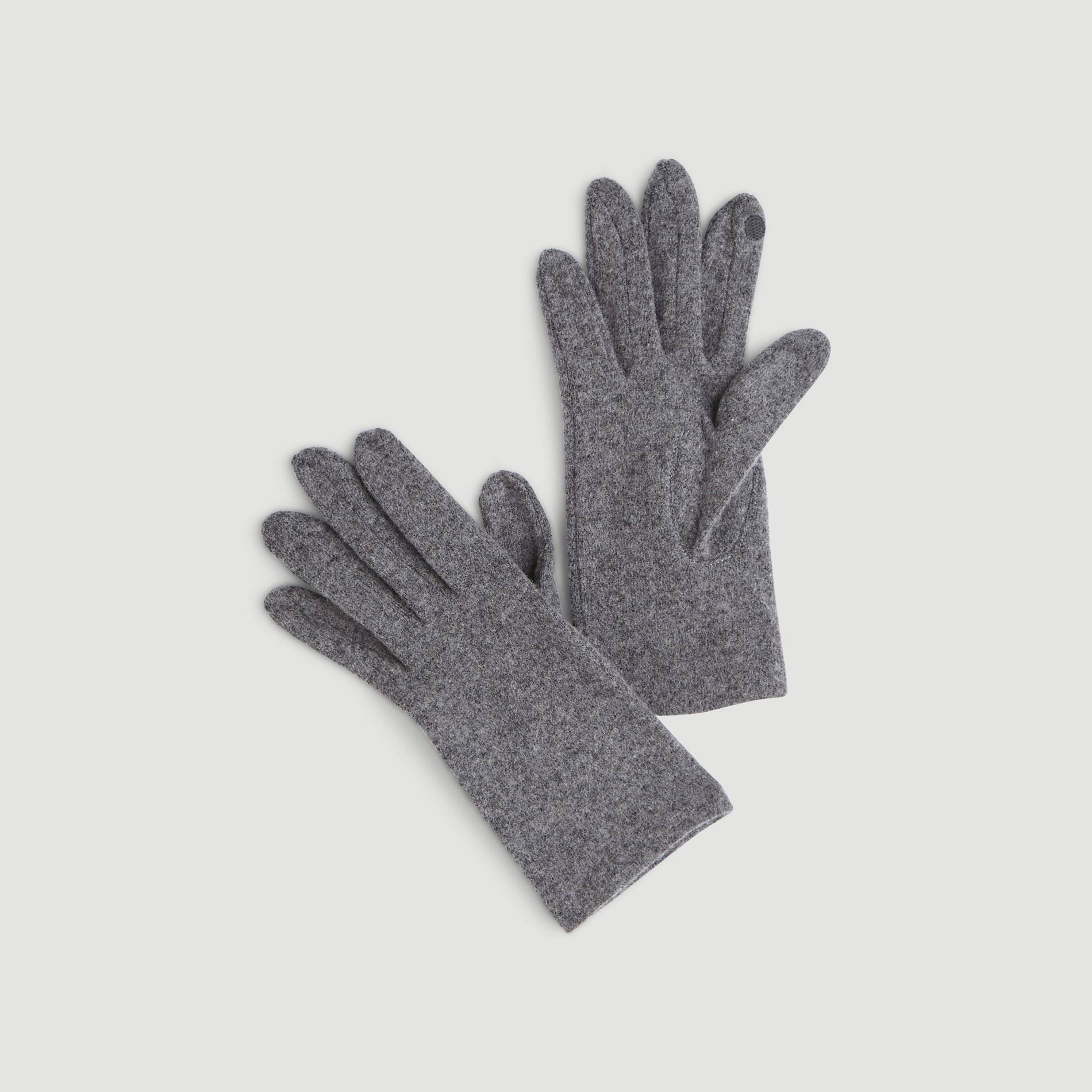 Gants tactile en laine, Gris anthracite, large image number 0.0