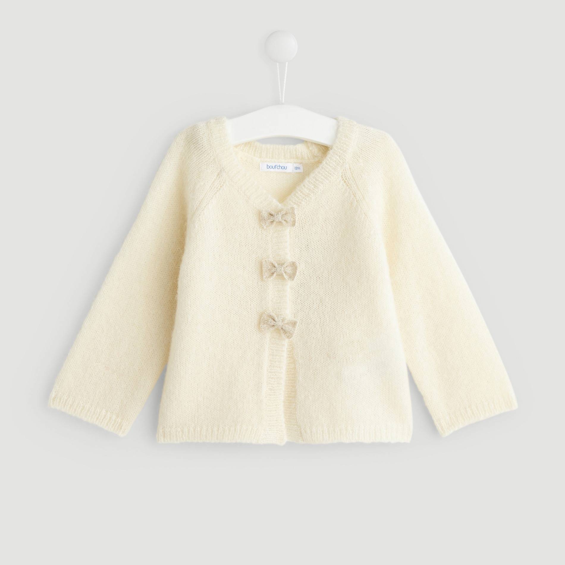 Cardigan avec noeuds, Ecru, large image number 0