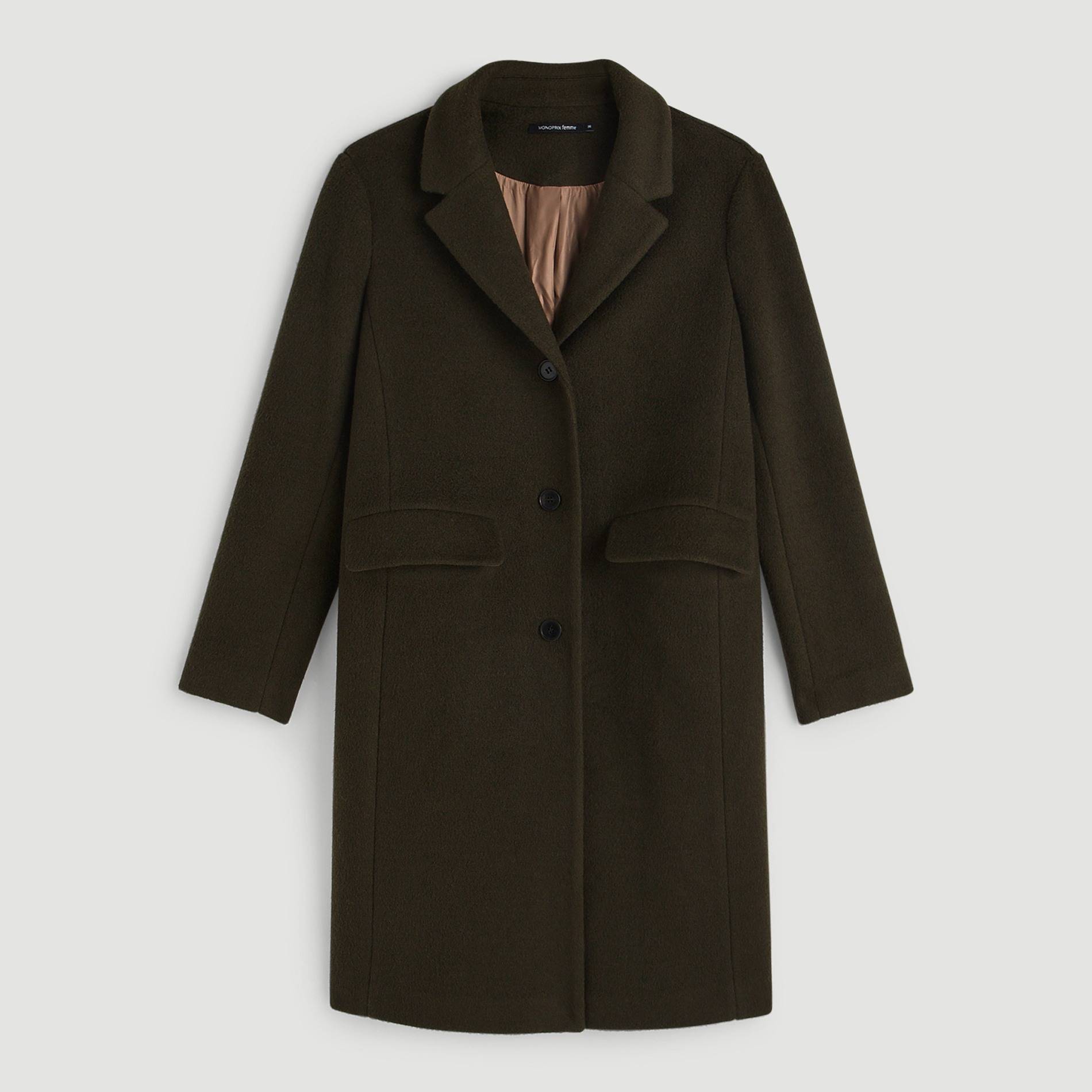 Manteau long avec poches à rabats, Kaki, large image number 2
