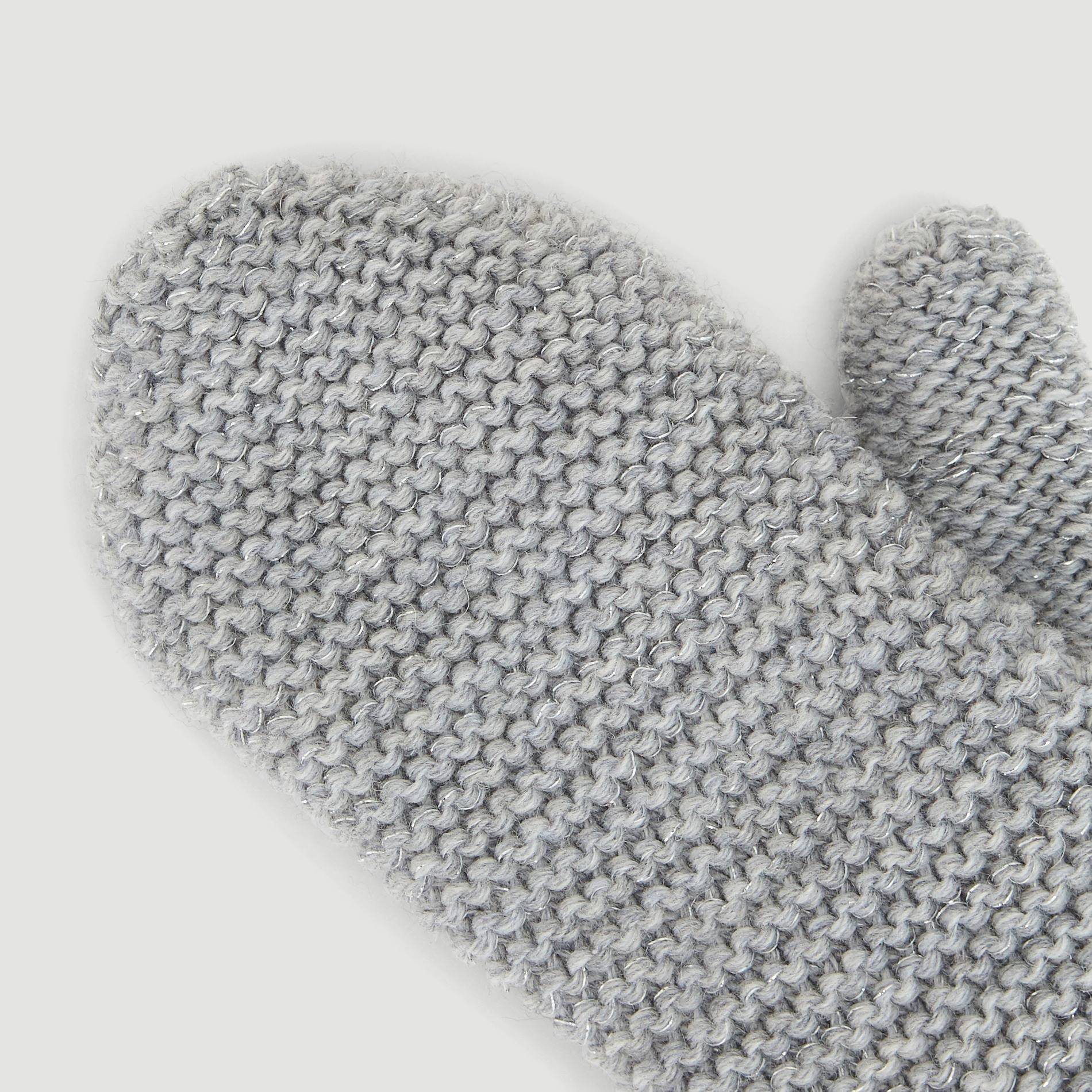 Moufles en tricot point mousse, Gris foncé, large image number 1.0