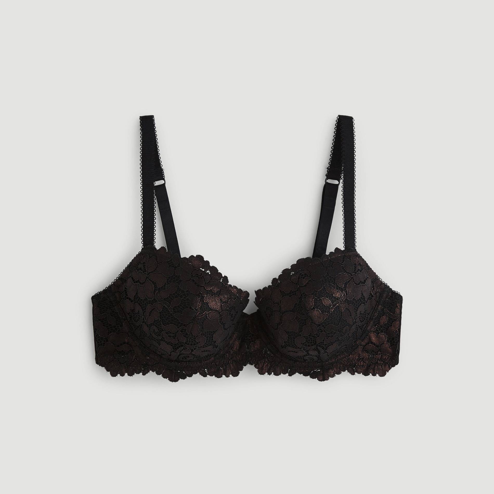 Soutien-gorge corbeille paddé en dentelle, Noir, large image number 2