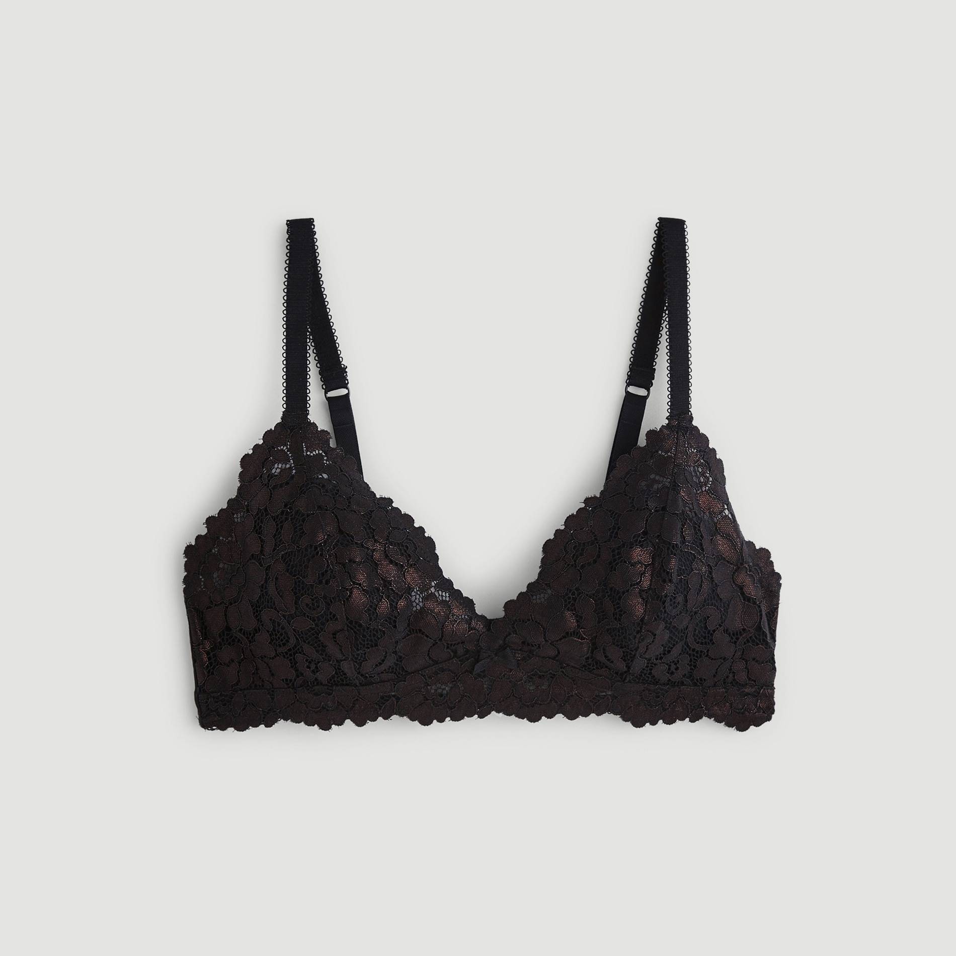 Soutien-gorge triangle en dentelle, Noir, large image number 2.0