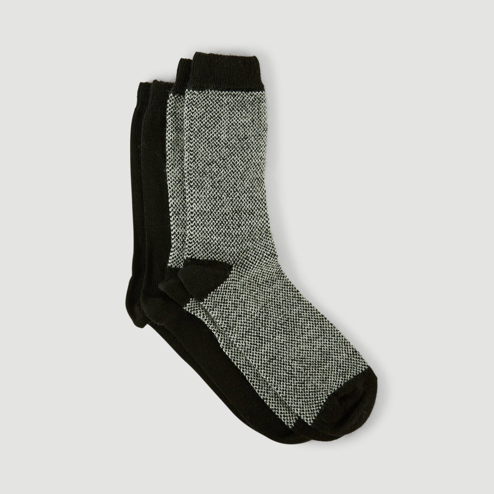 Lot de 2 chaussettes chevrons, Noir, large image number 1