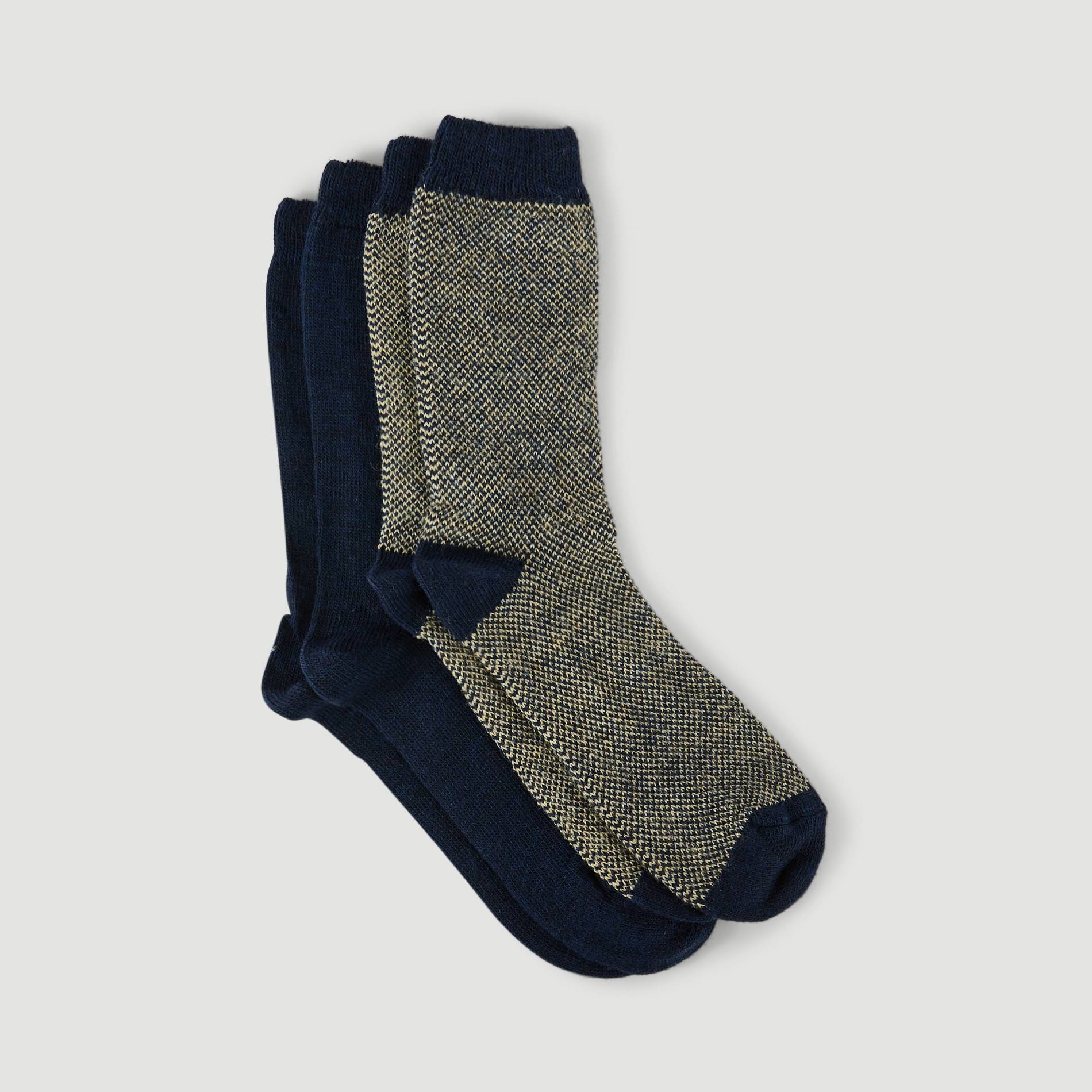 Lot de 2 chaussettes chevrons, Bleu clair, large image number 1.0