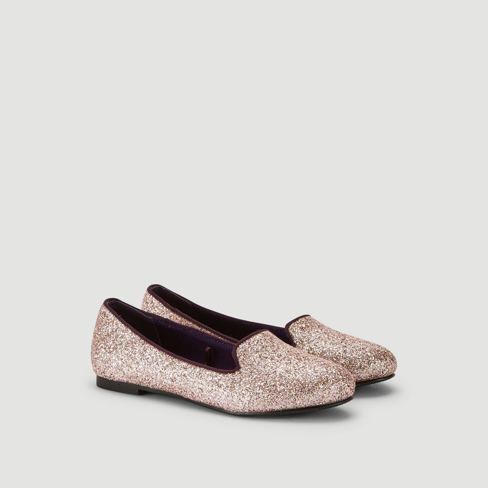 Slippers à paillettes, Prune, large image number 1