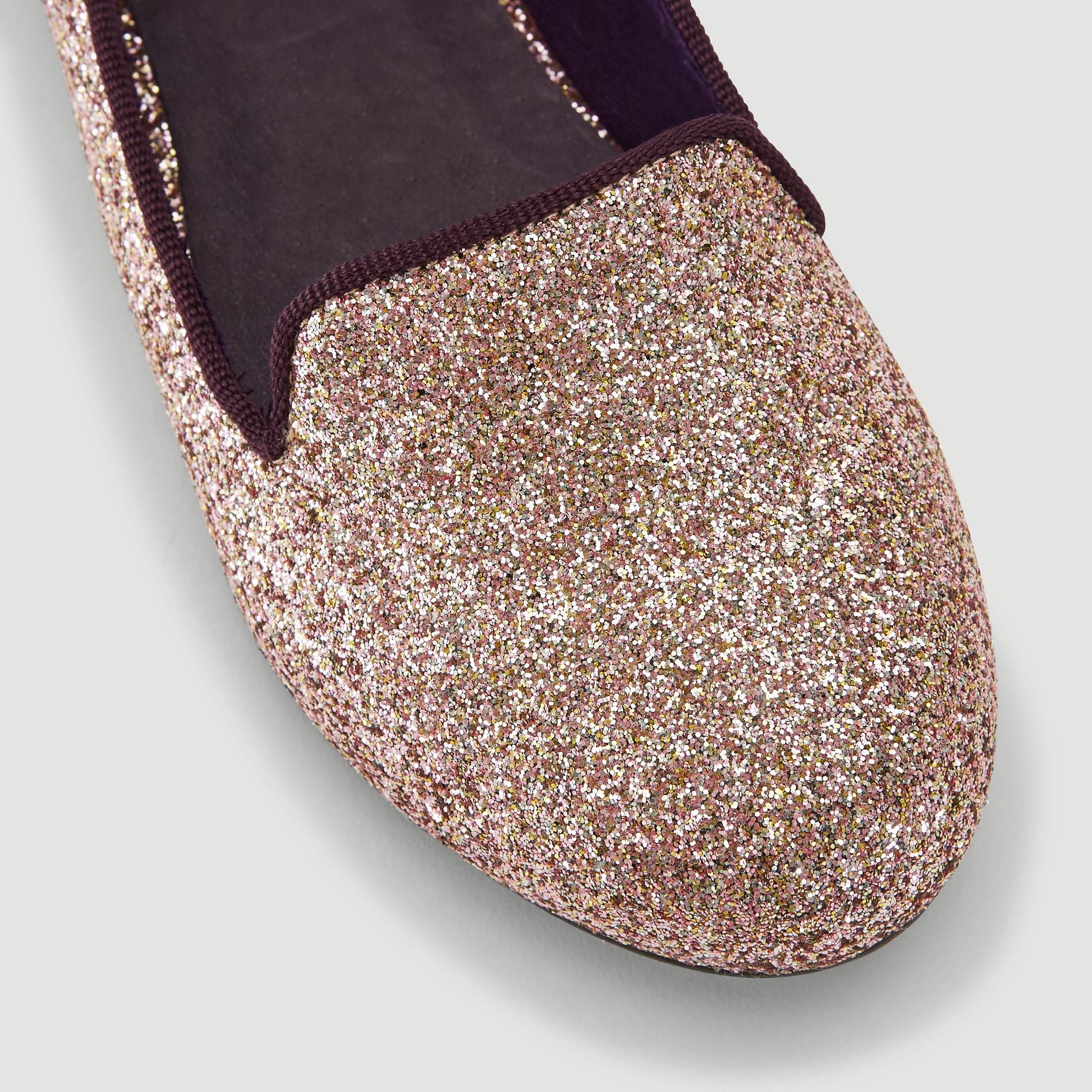 Slippers à paillettes, Prune, large image number 2