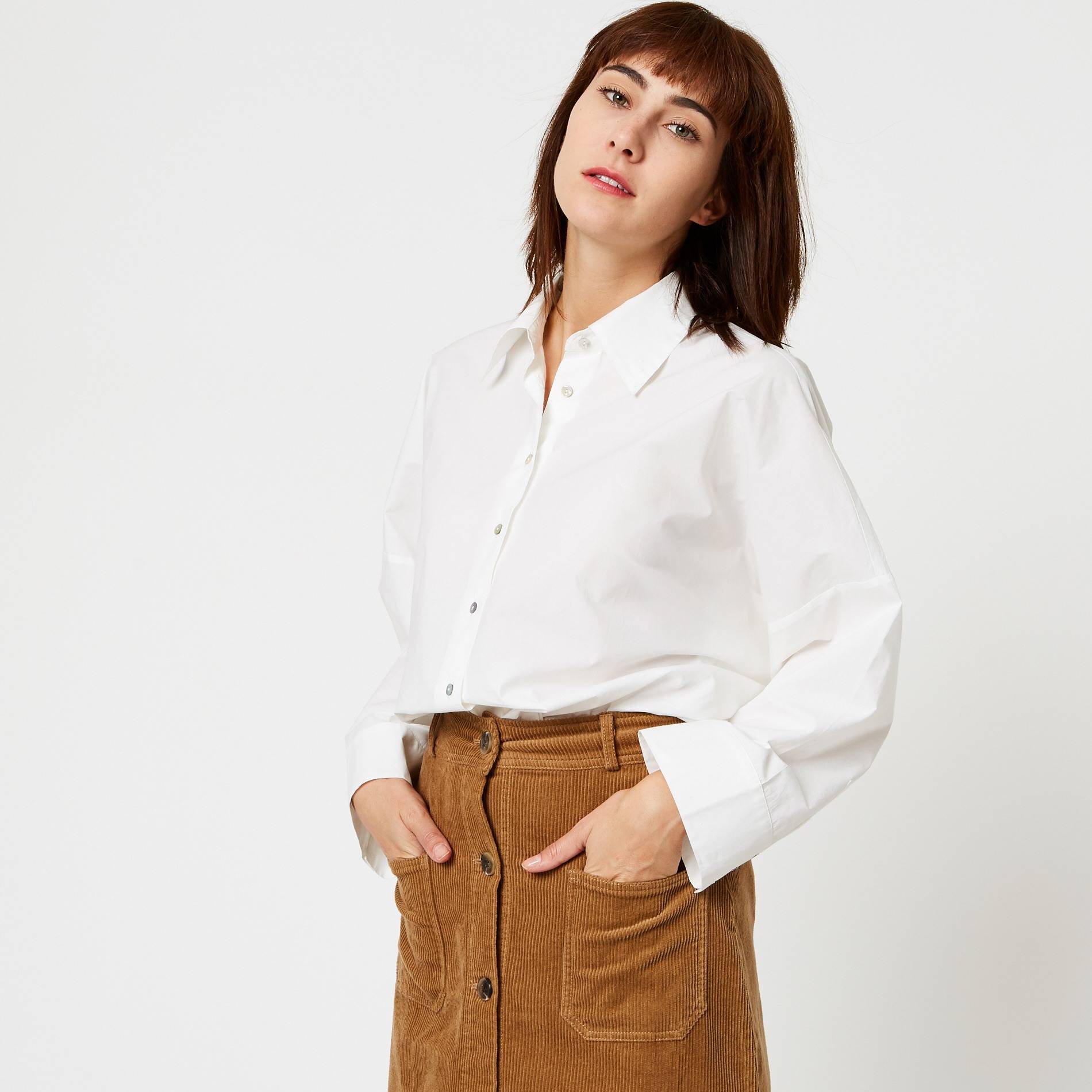 Chemise en popeline ample, Blanc, large image number 0.0