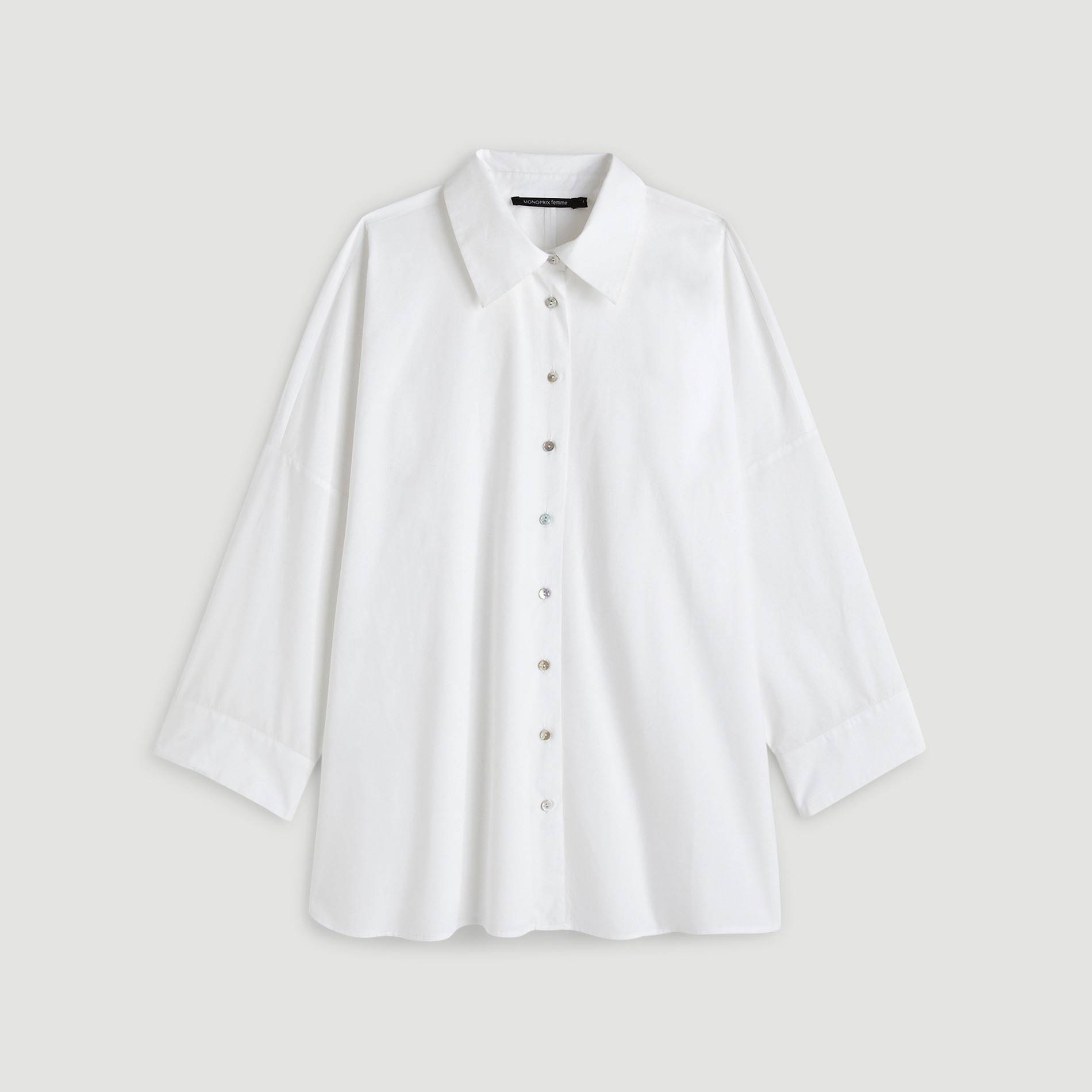 Chemise en popeline ample, Blanc, large image number 2.0