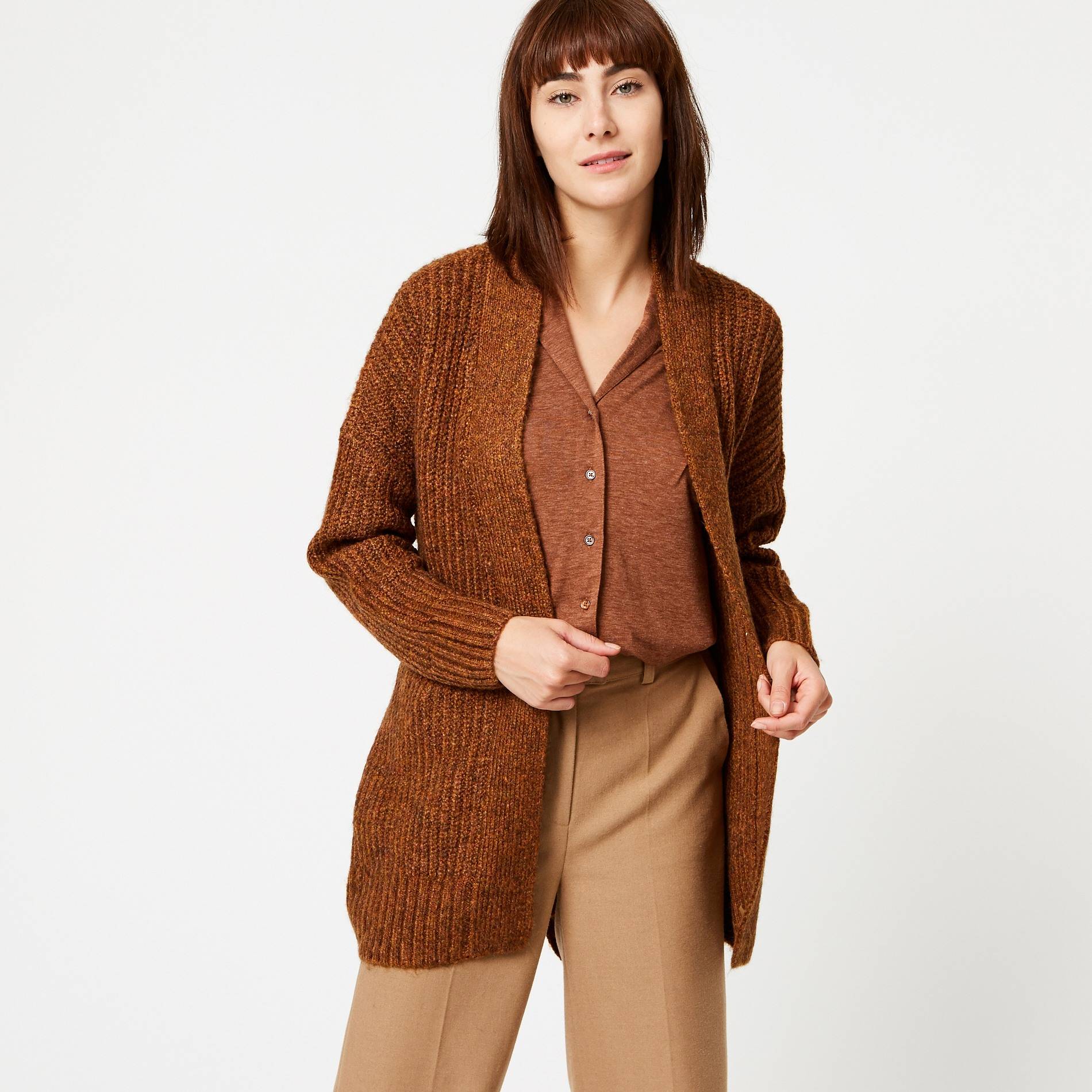 Cardigan avec ceinture, Cuivre, large image number 0