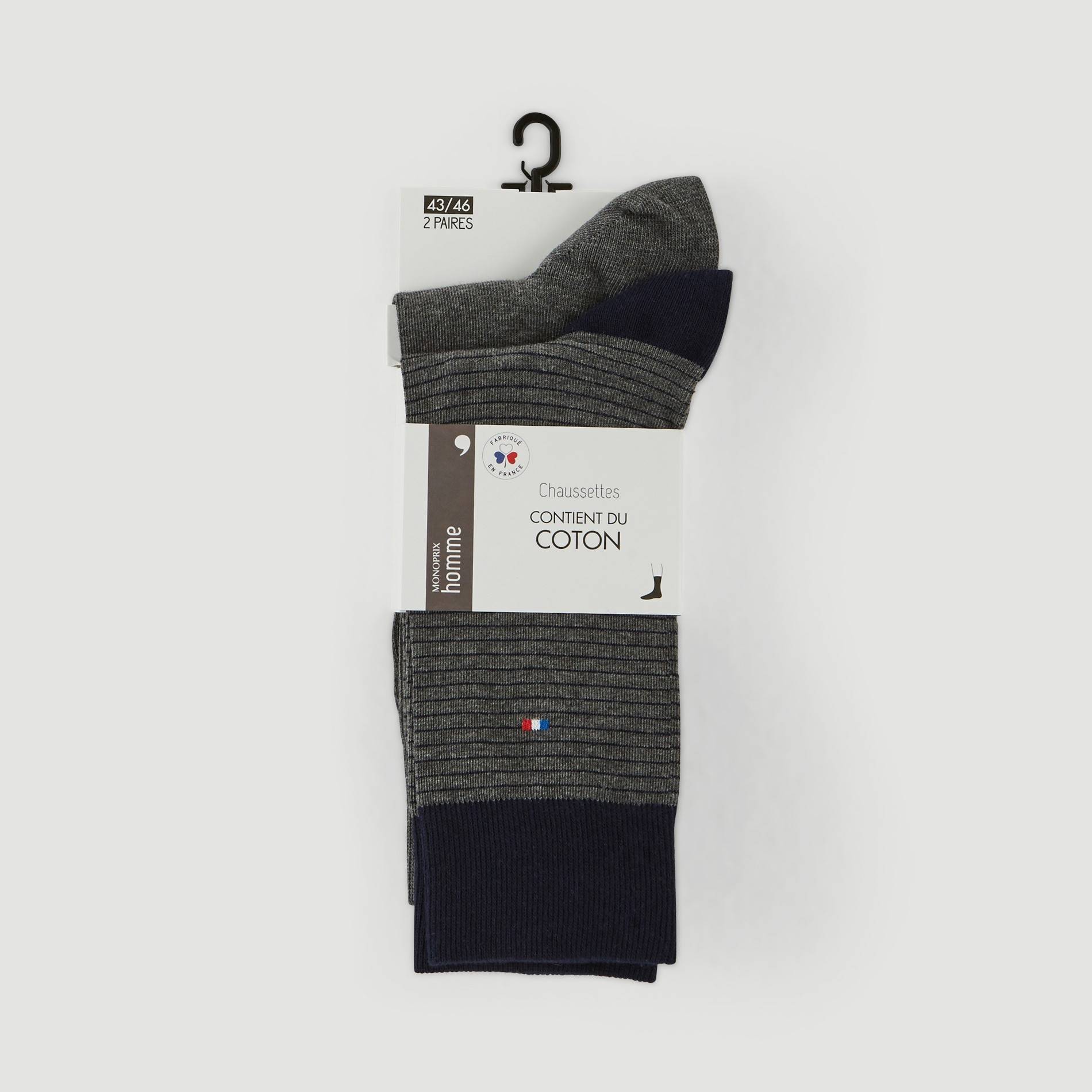 Lot de 2 paires de chaussetts, Gris moyen, large image number 0