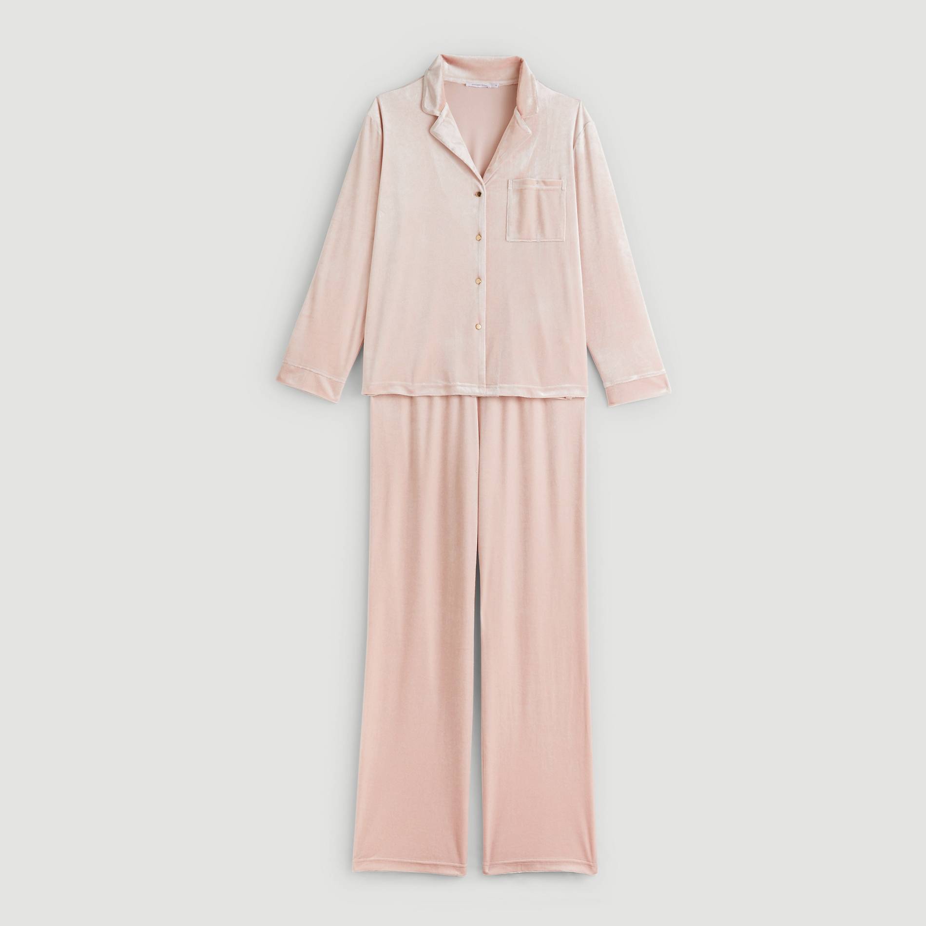 Pyjama manches longues en velours, Rose clair, large image number 2