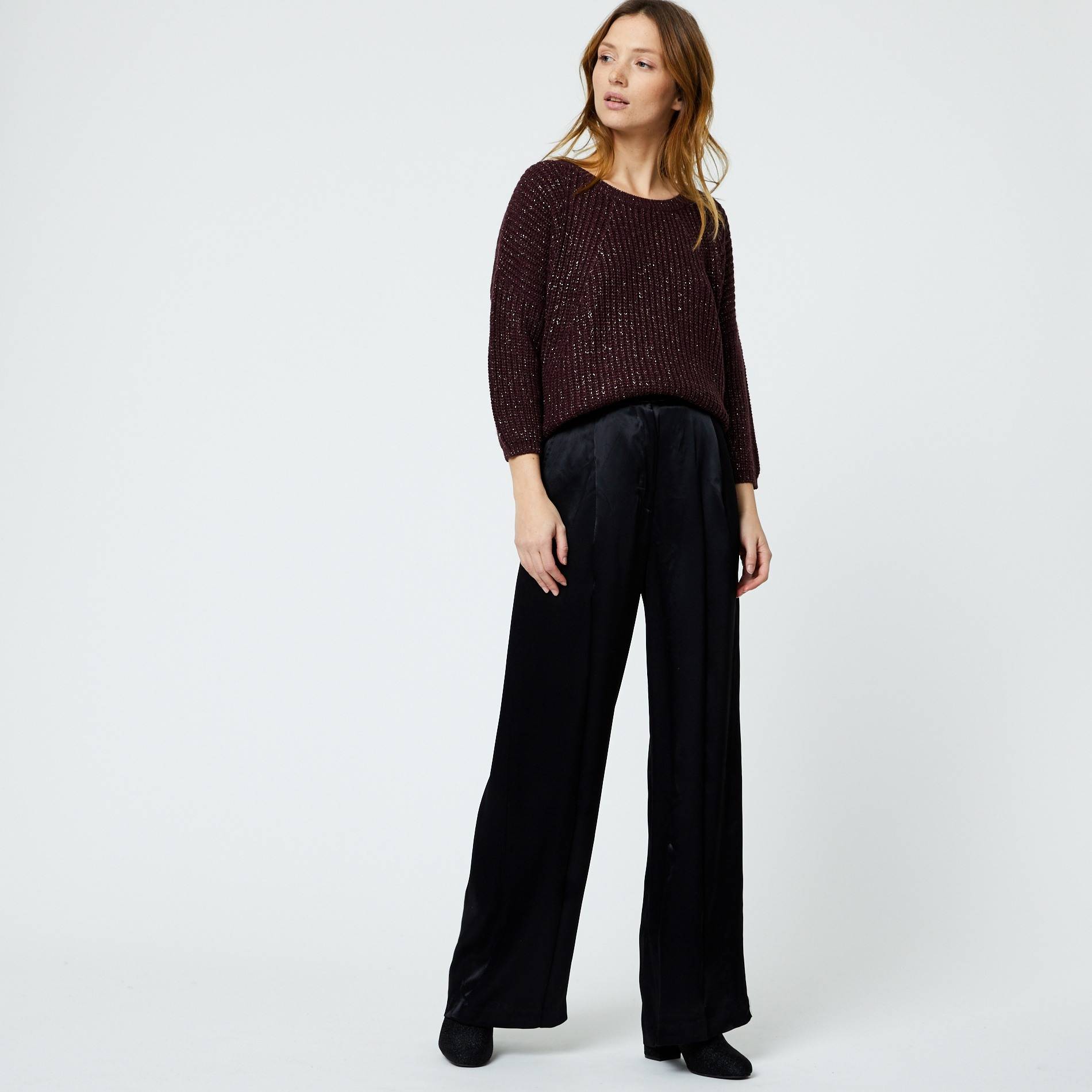 Pantalon large, Noir, large image number 0