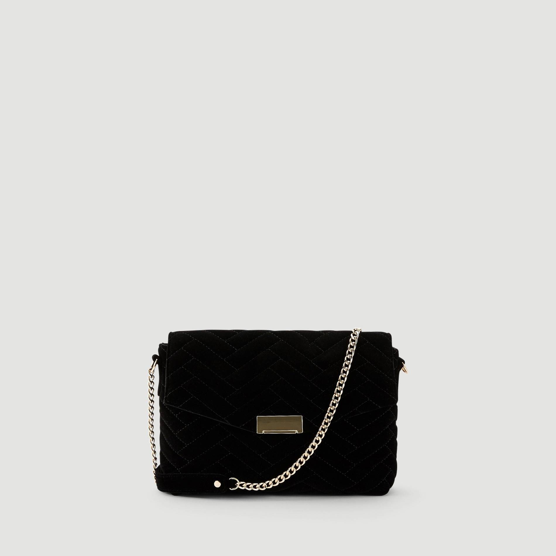 Sac en velours matelassé, Noir, large image number 0