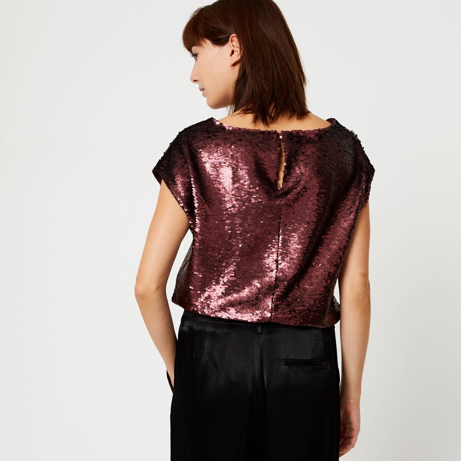 Top sequins, Chocolat, large image number 1