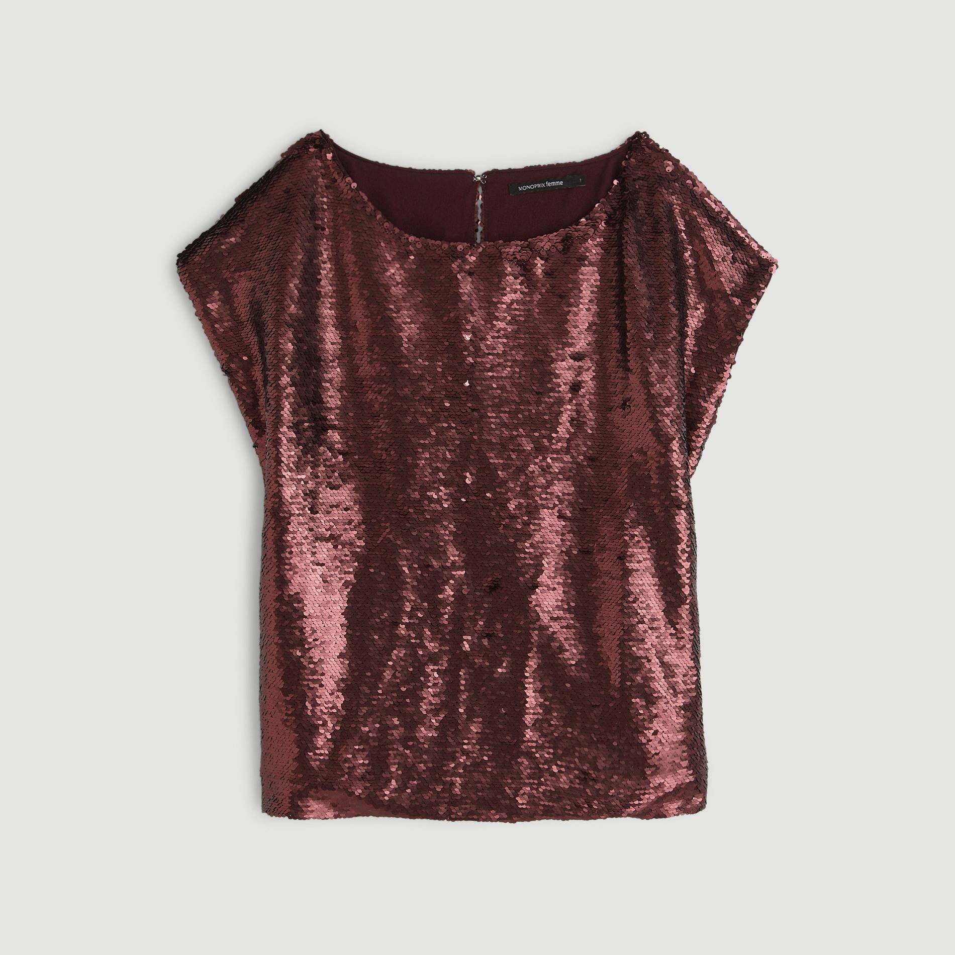 Top sequins, Chocolat, large image number 2.0