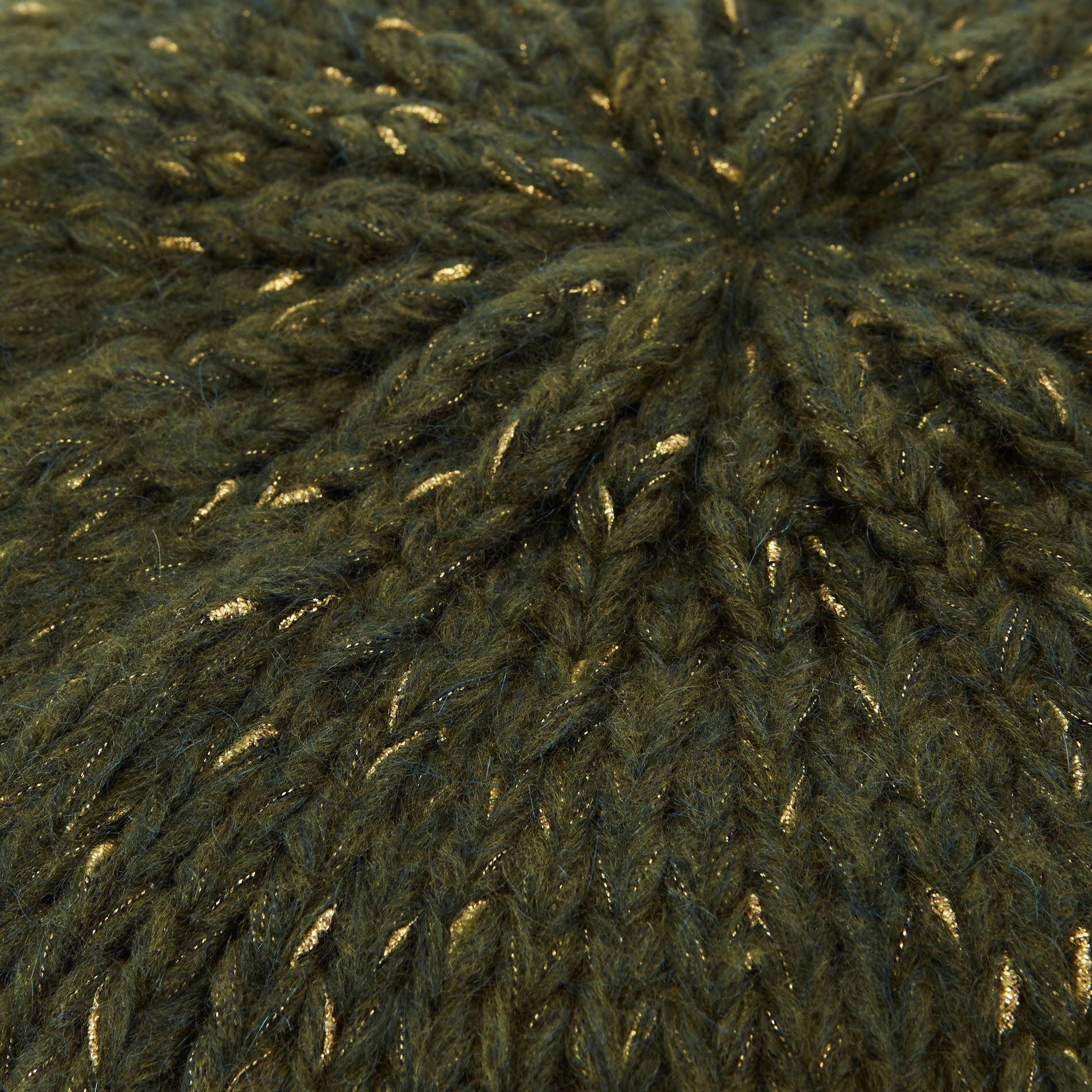 Béret tricot uni, Kaki, large image number 2