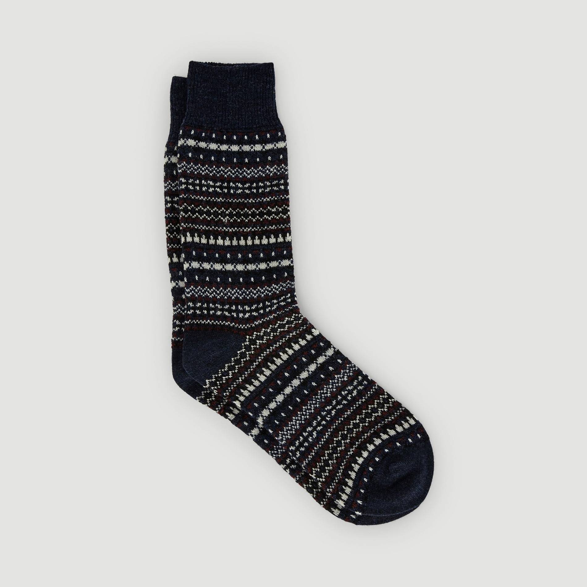 Chaussettes motifs jacquard, Chocolat, large image number 1.0