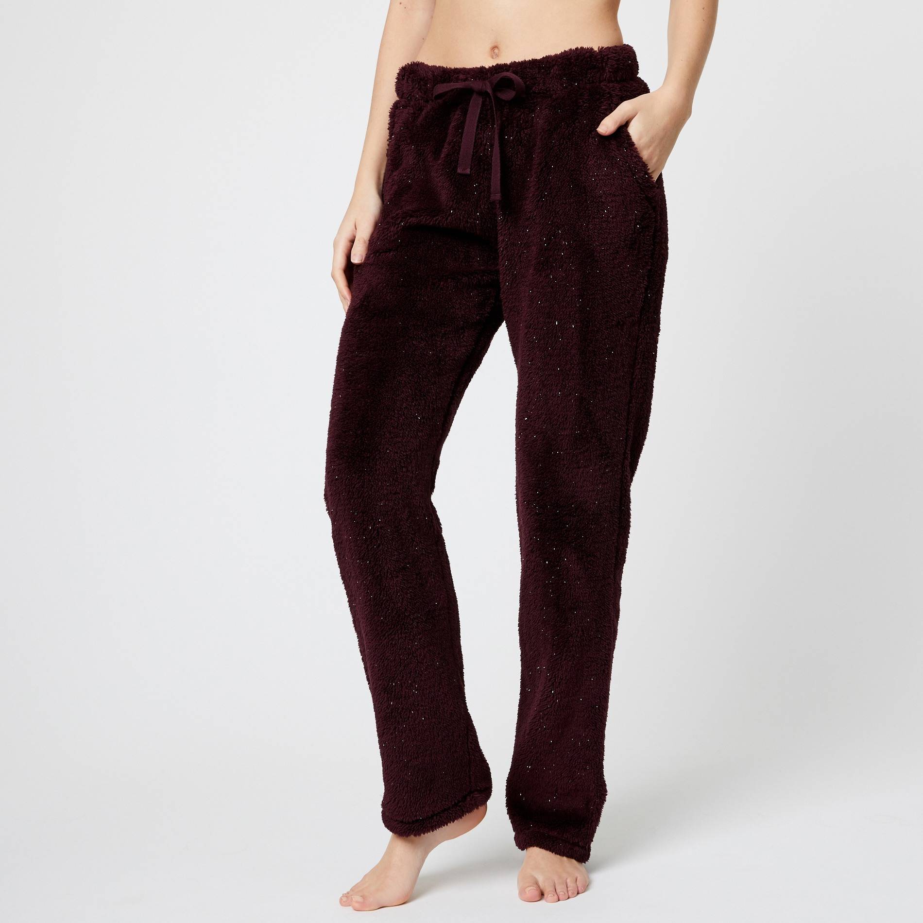 Pantalon doudou à paillettes, Violet, large image number 0.0