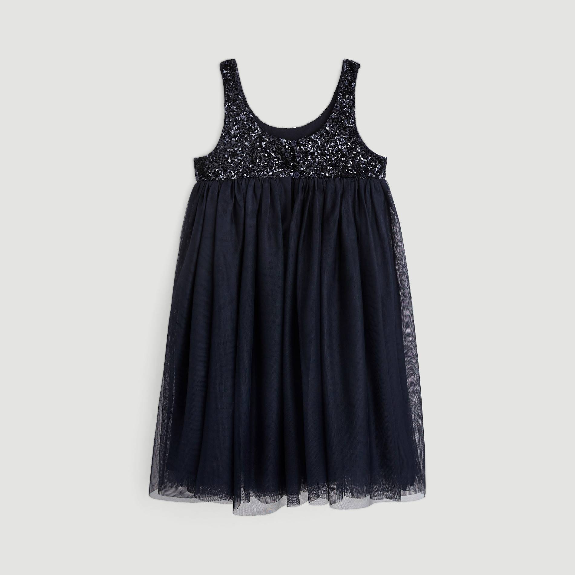 Robe sequins tulle, Bleu marine, large image number 1