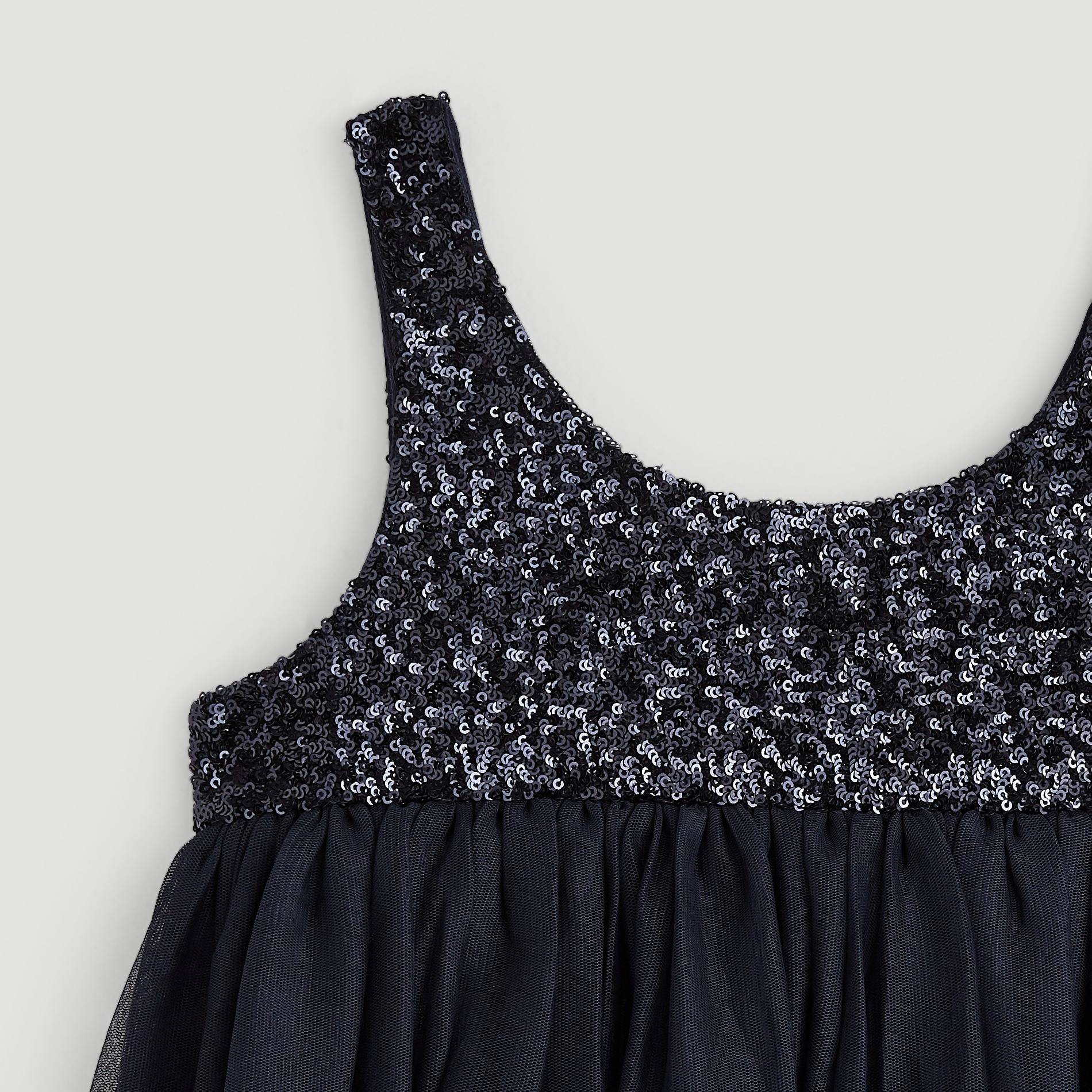 Robe sequins tulle, Bleu marine, large image number 2