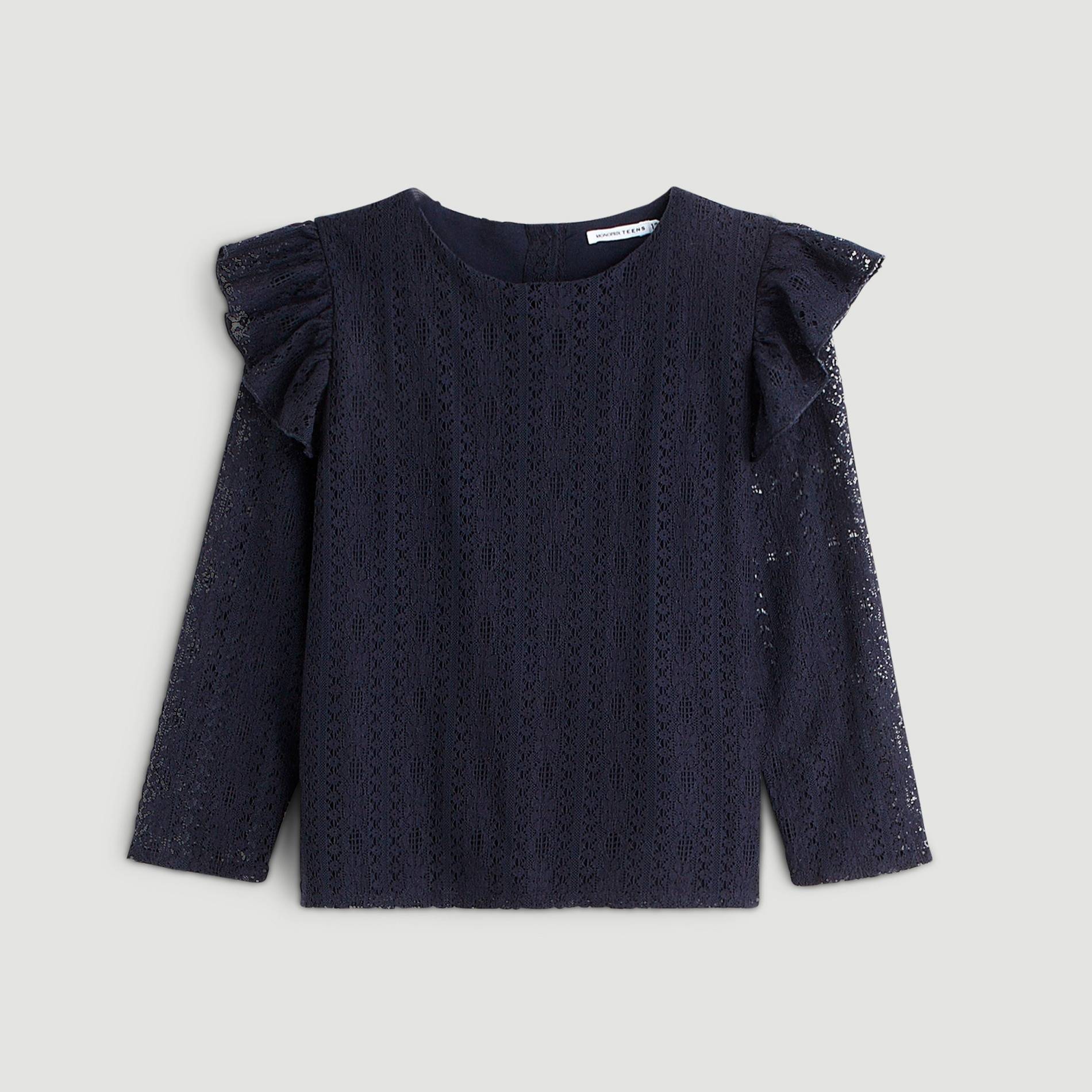 Blouse guipure, Noir, large image number 0.0