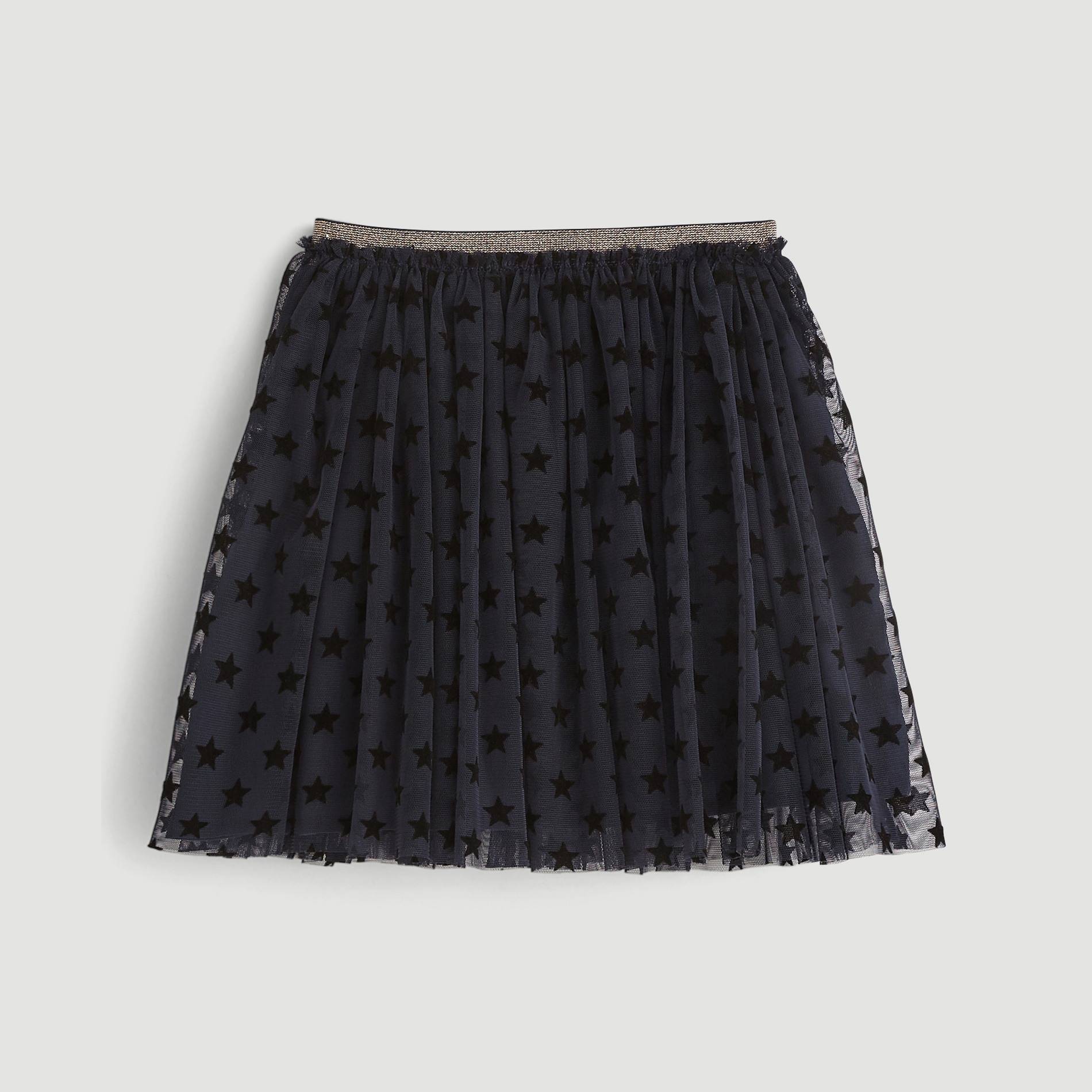 Jupon tulle flock, Bleu marine, large image number 0