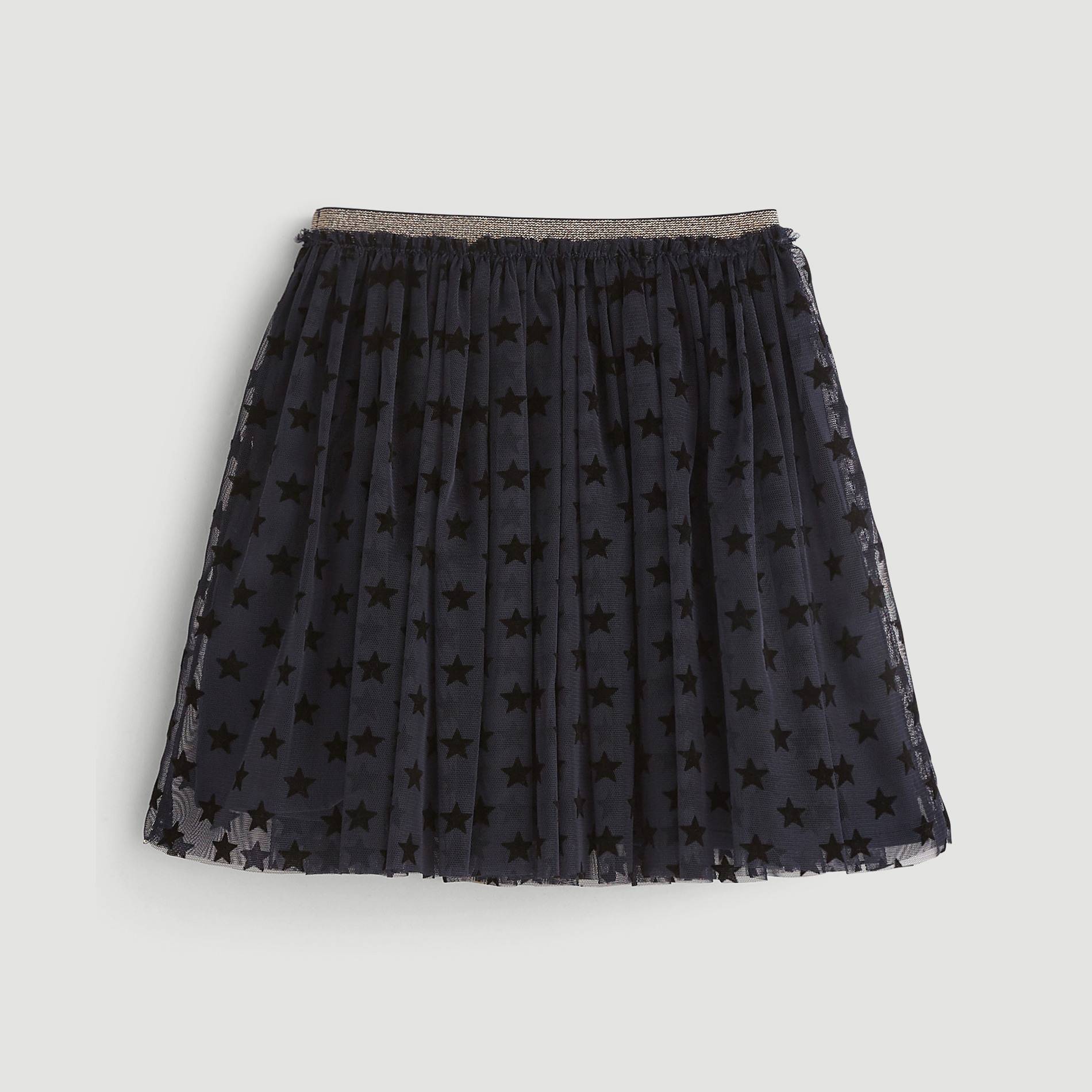 Jupon tulle flock, Bleu marine, large image number 1